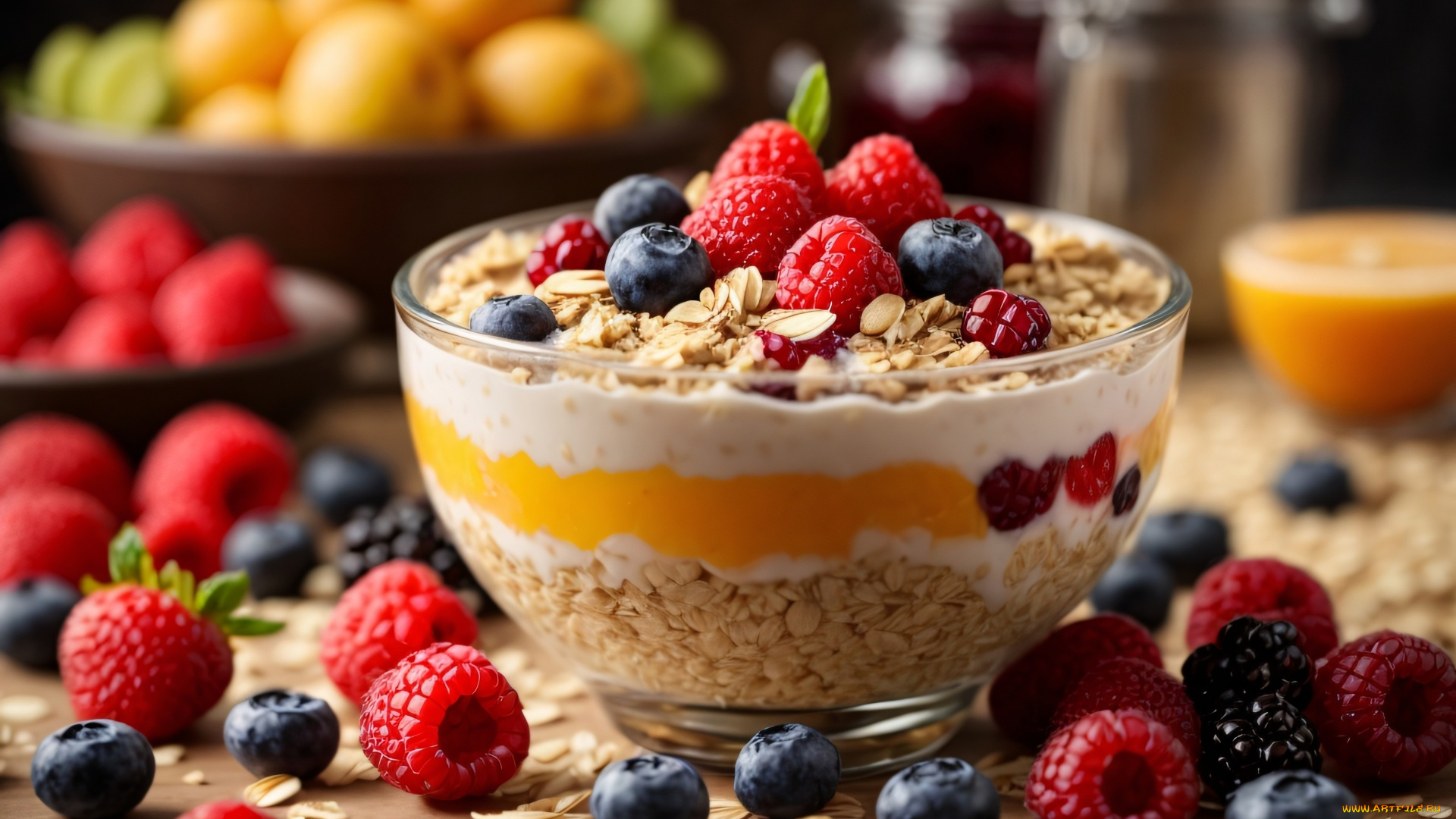 3д, графика, еда-, food, овсянка