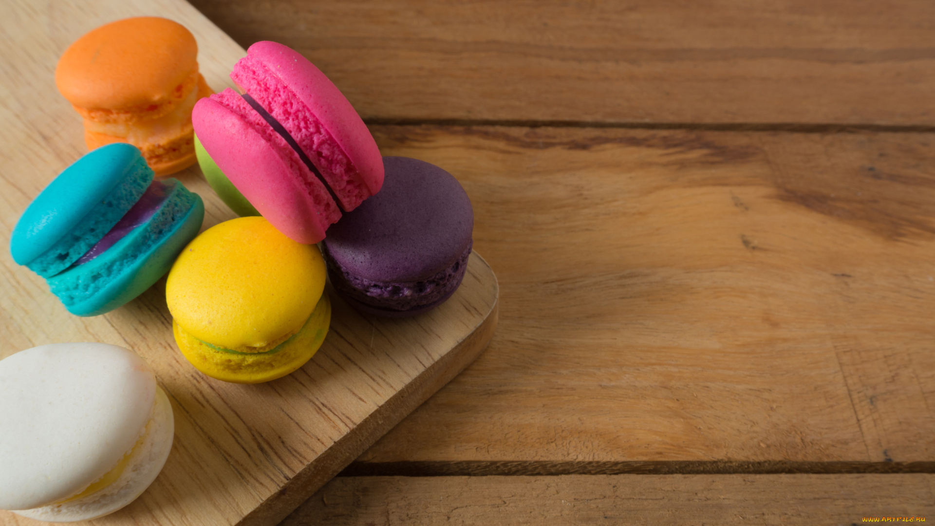 еда, макаруны, лакомство, печенье, ассорти