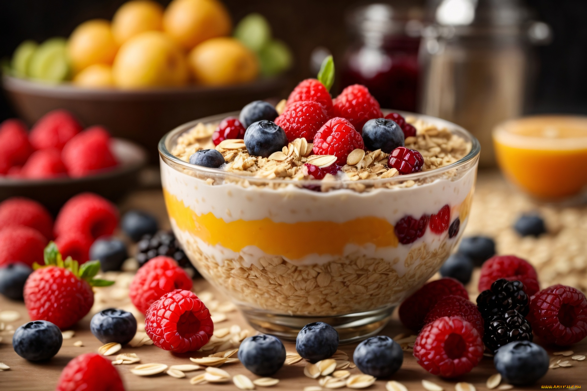 3д, графика, еда-, food, овсянка