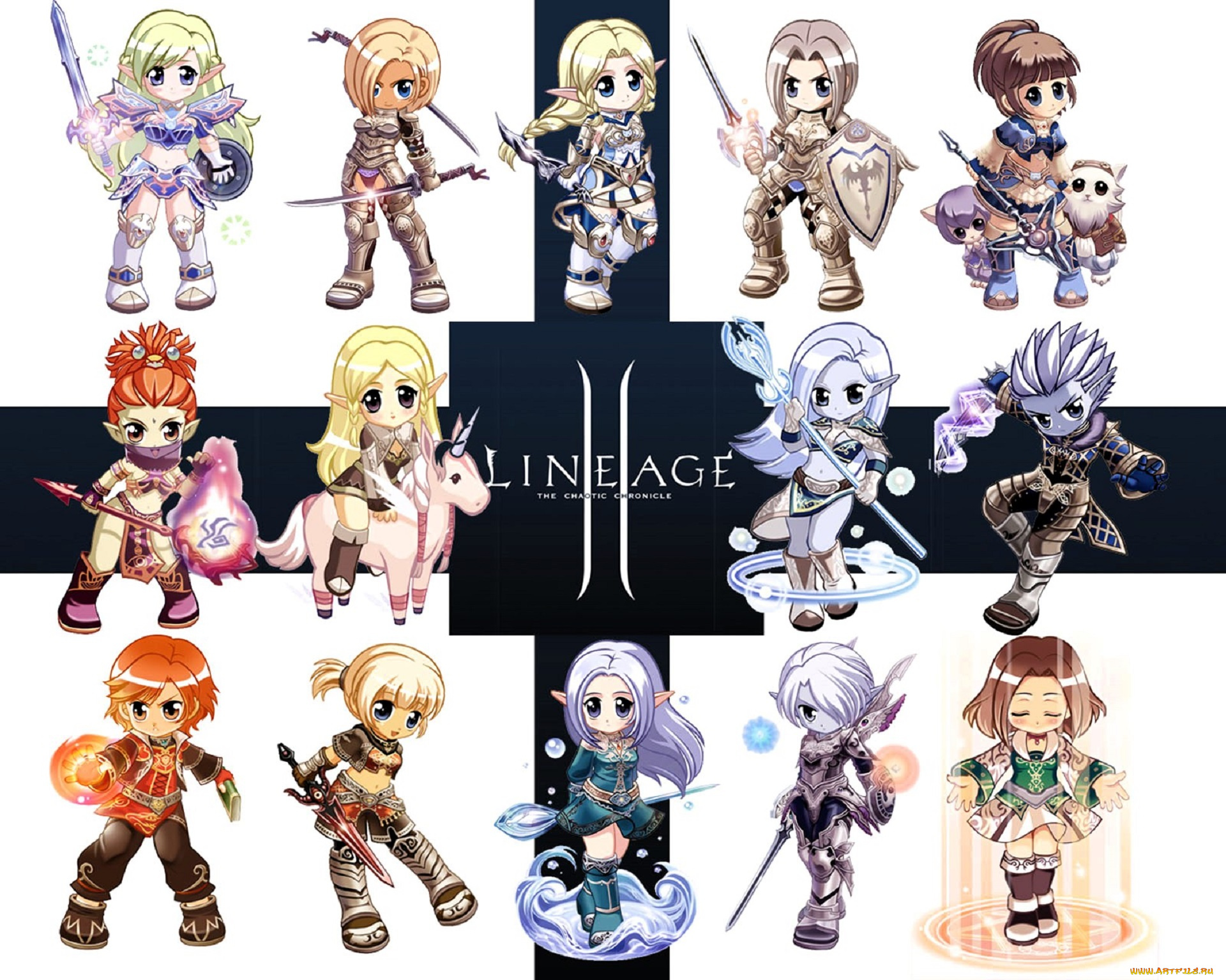видео, игры, lineage, ii, , the, chaotic, chronicle, персонажи, чиби