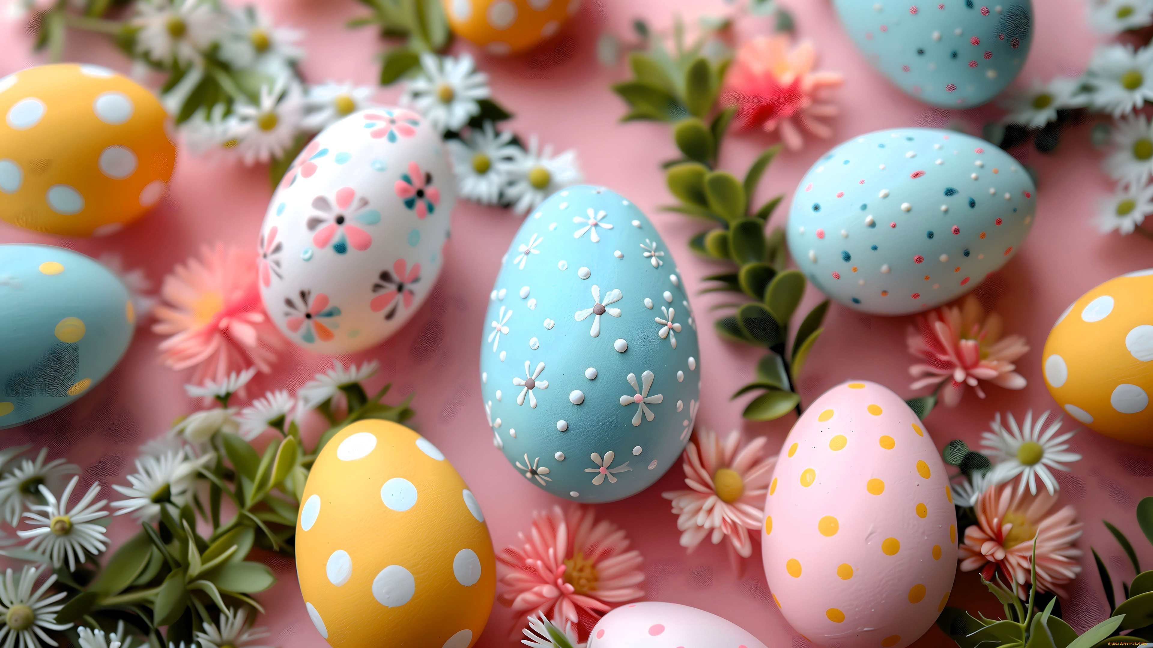 праздничные, пасха, яйца, цветы, нейросеть
