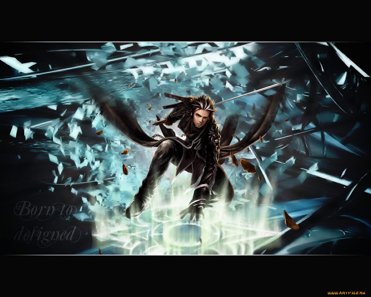 аниме, weapon, blood, technology