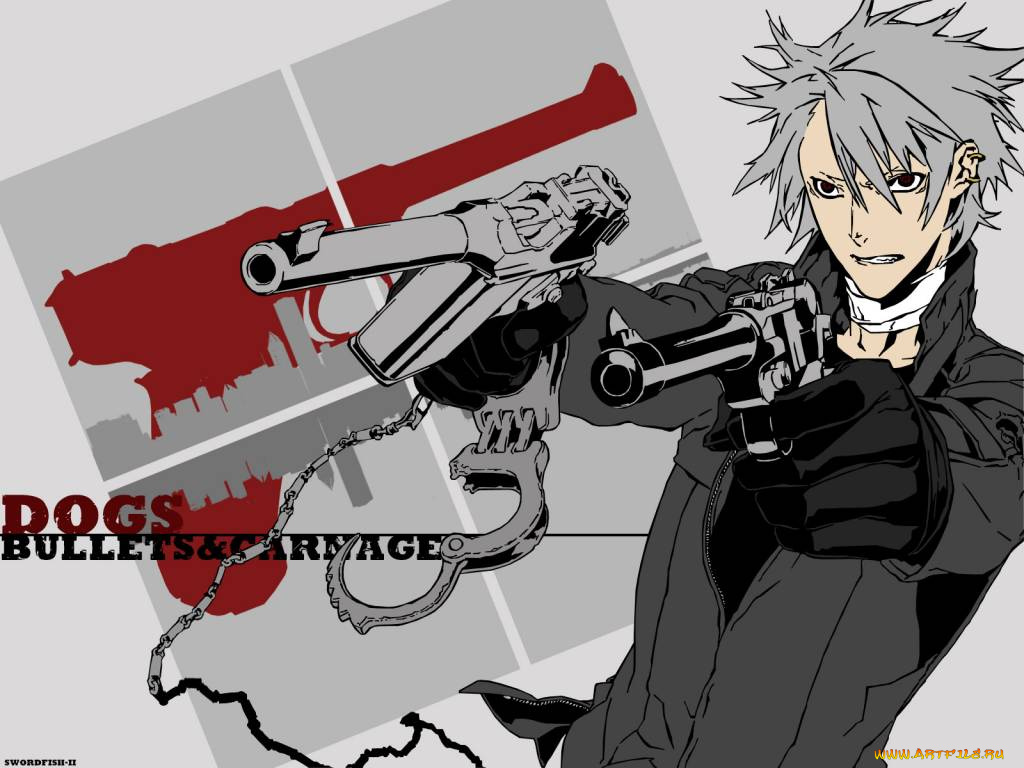 аниме, dogs, bullets, carnage