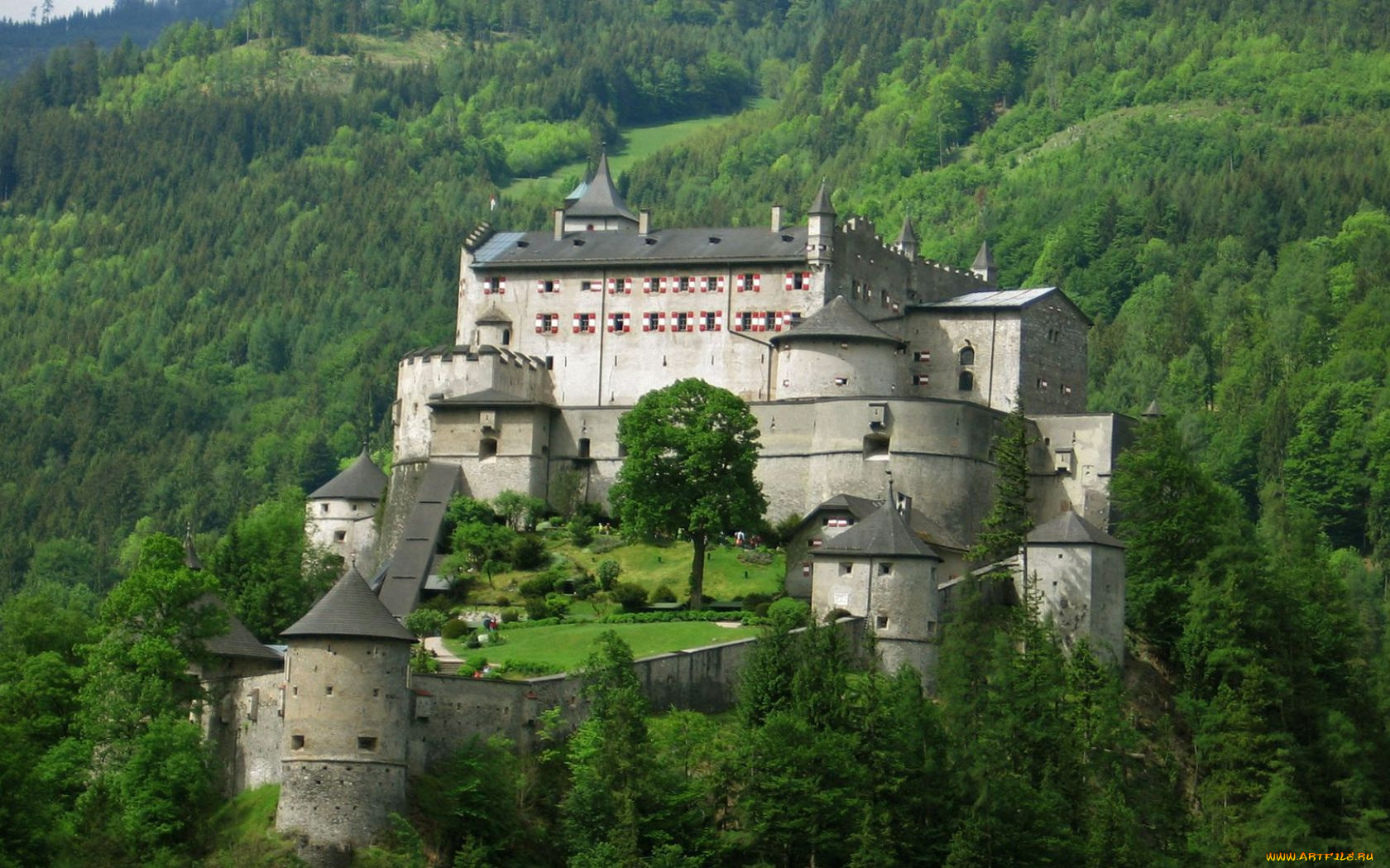 hohenwerfen, salzburg, austria, города, зальцбург, австрия