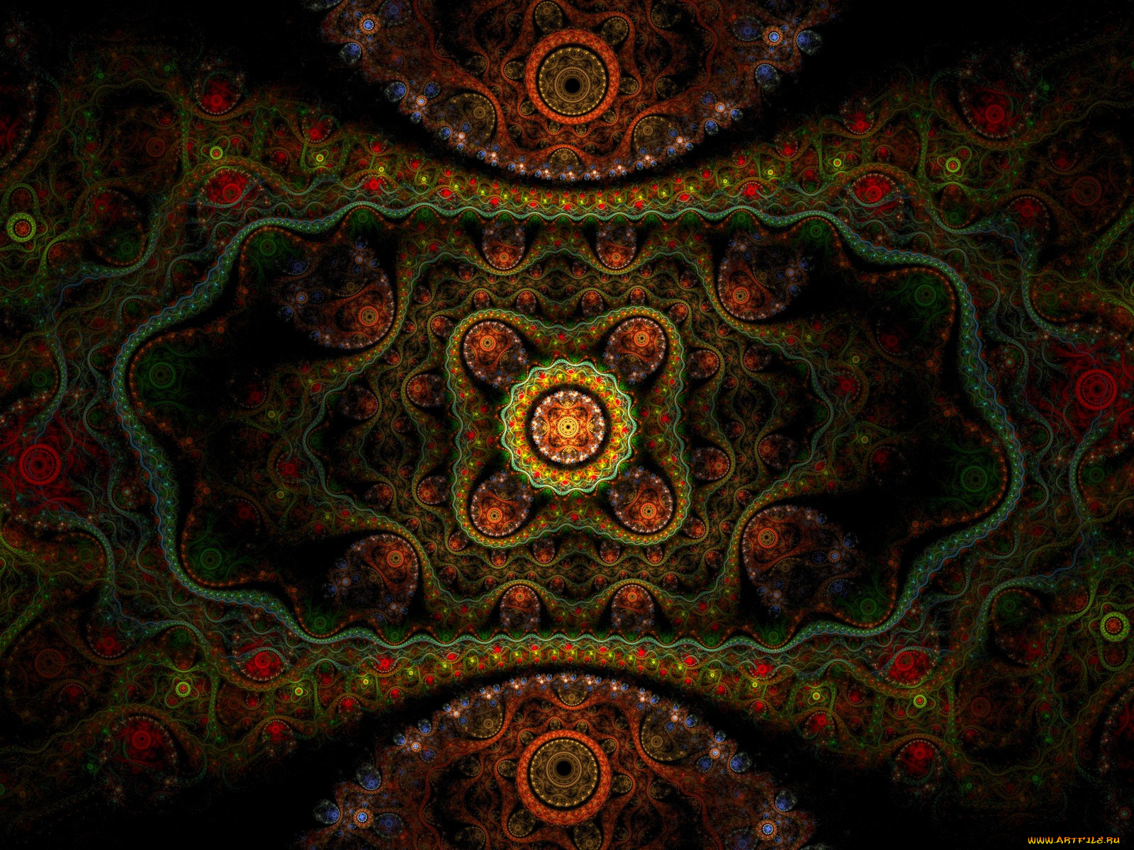 3д, графика, fractal, фракталы, узор, цвета, фон