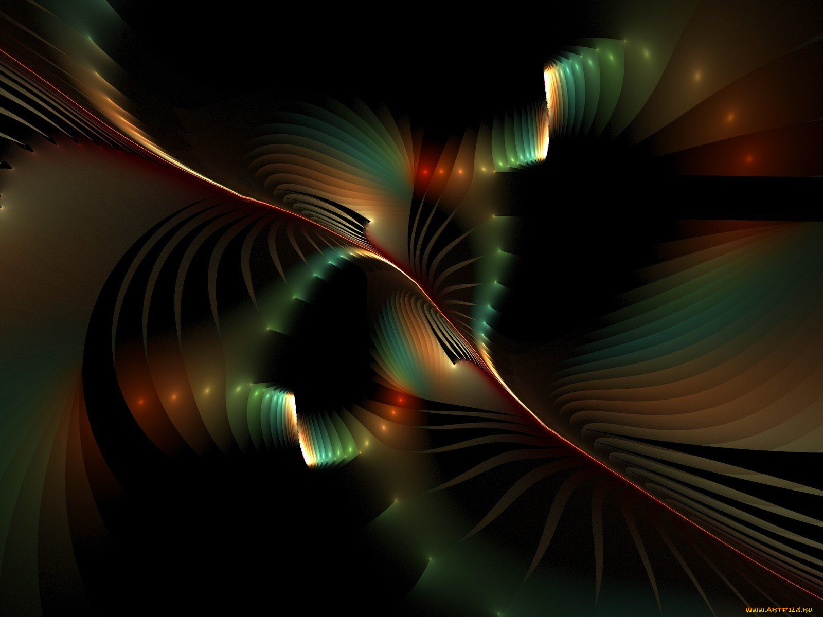 3д, графика, fractal, фракталы, узор, цвета, фон