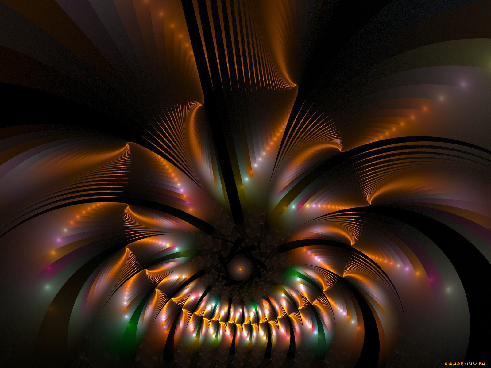 3д, графика, fractal, фракталы, узор, цвета, фон