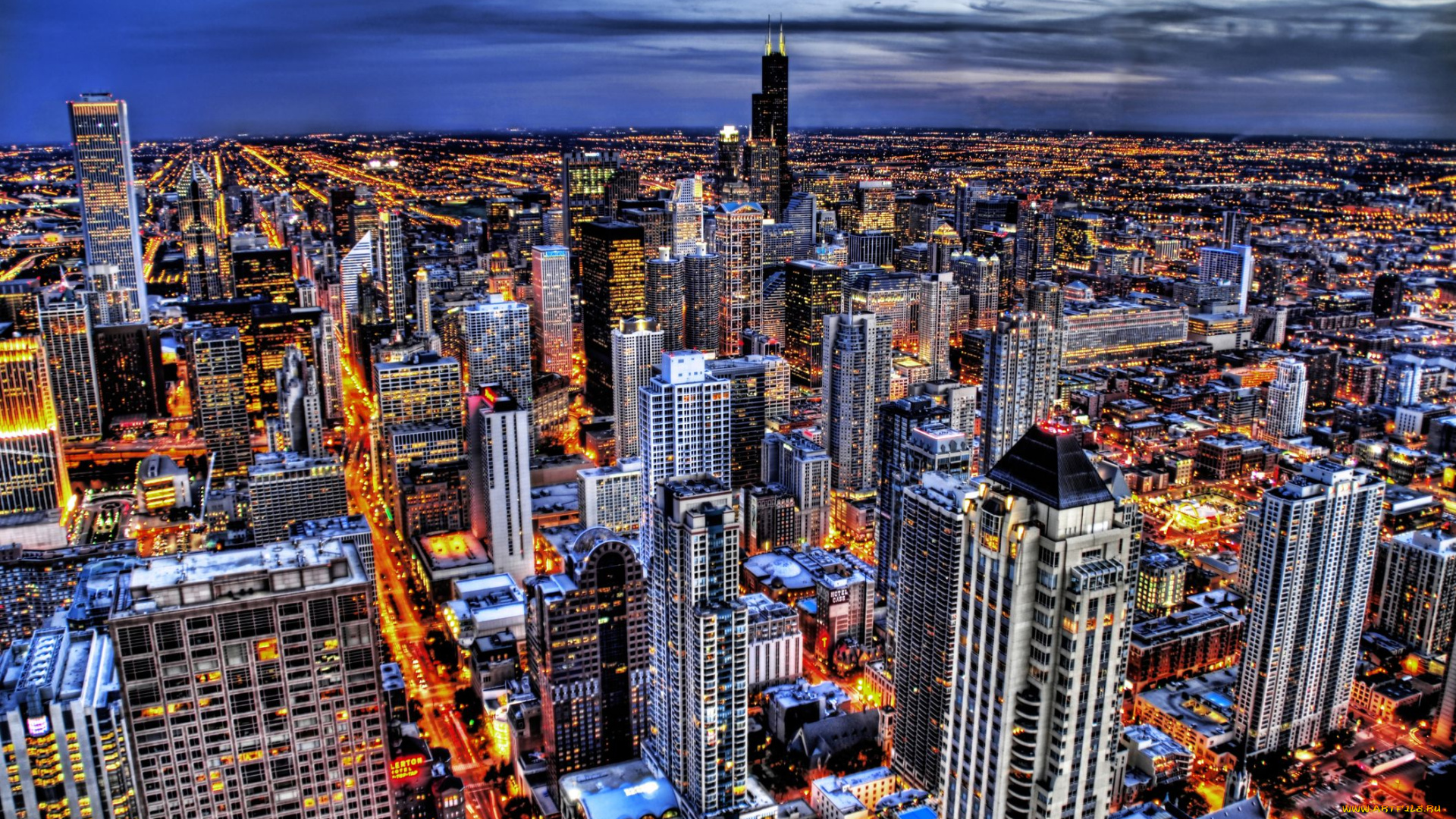 города, Чикаго, сша, town