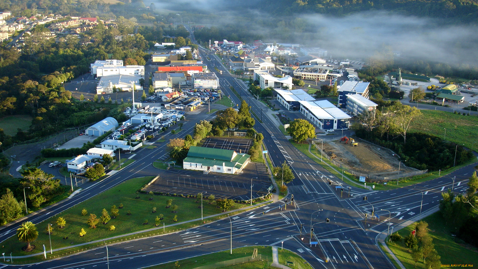 города, панорамы, новая, зеландия, окленд
