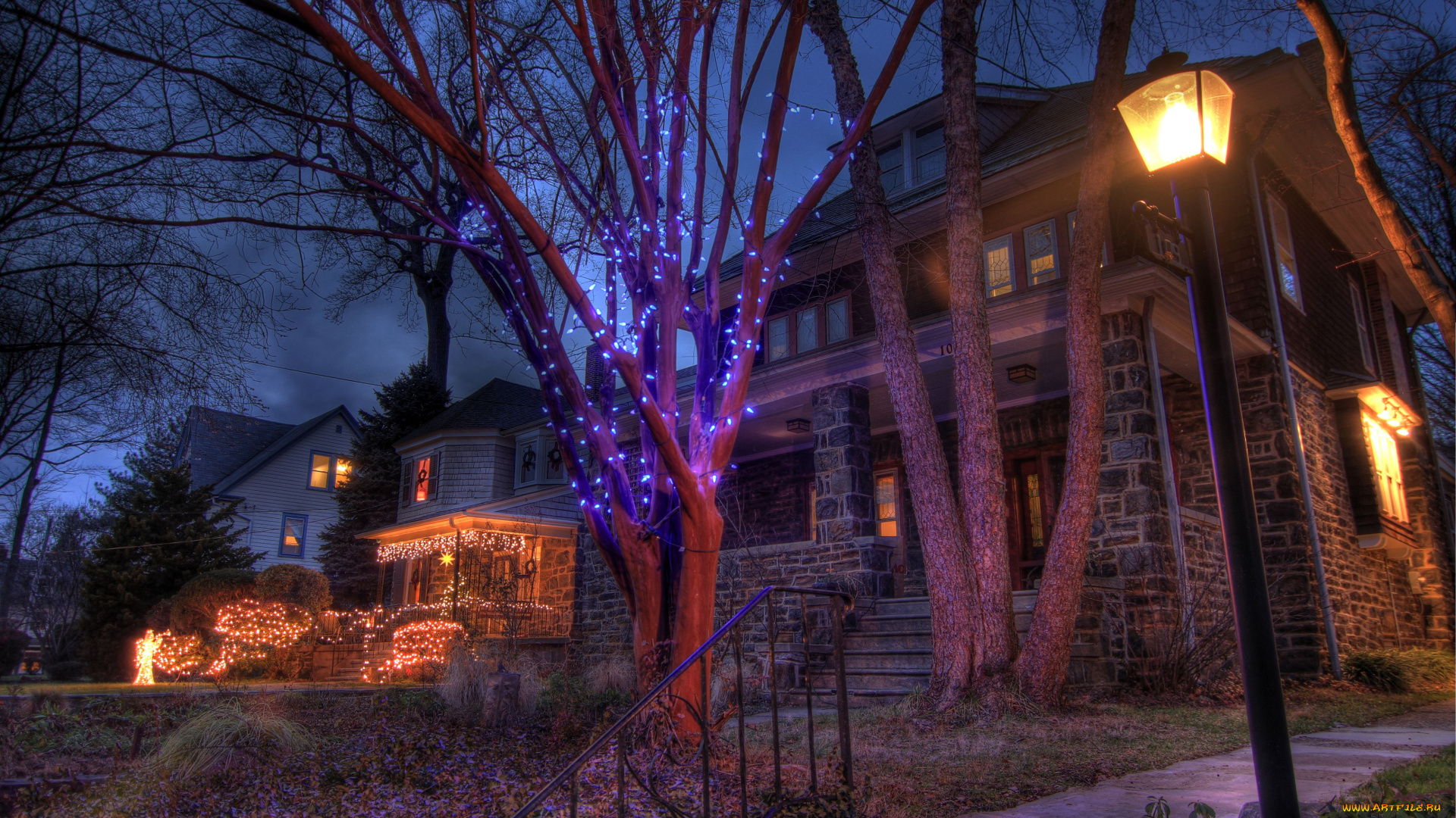 города, здания, дома, фонарь