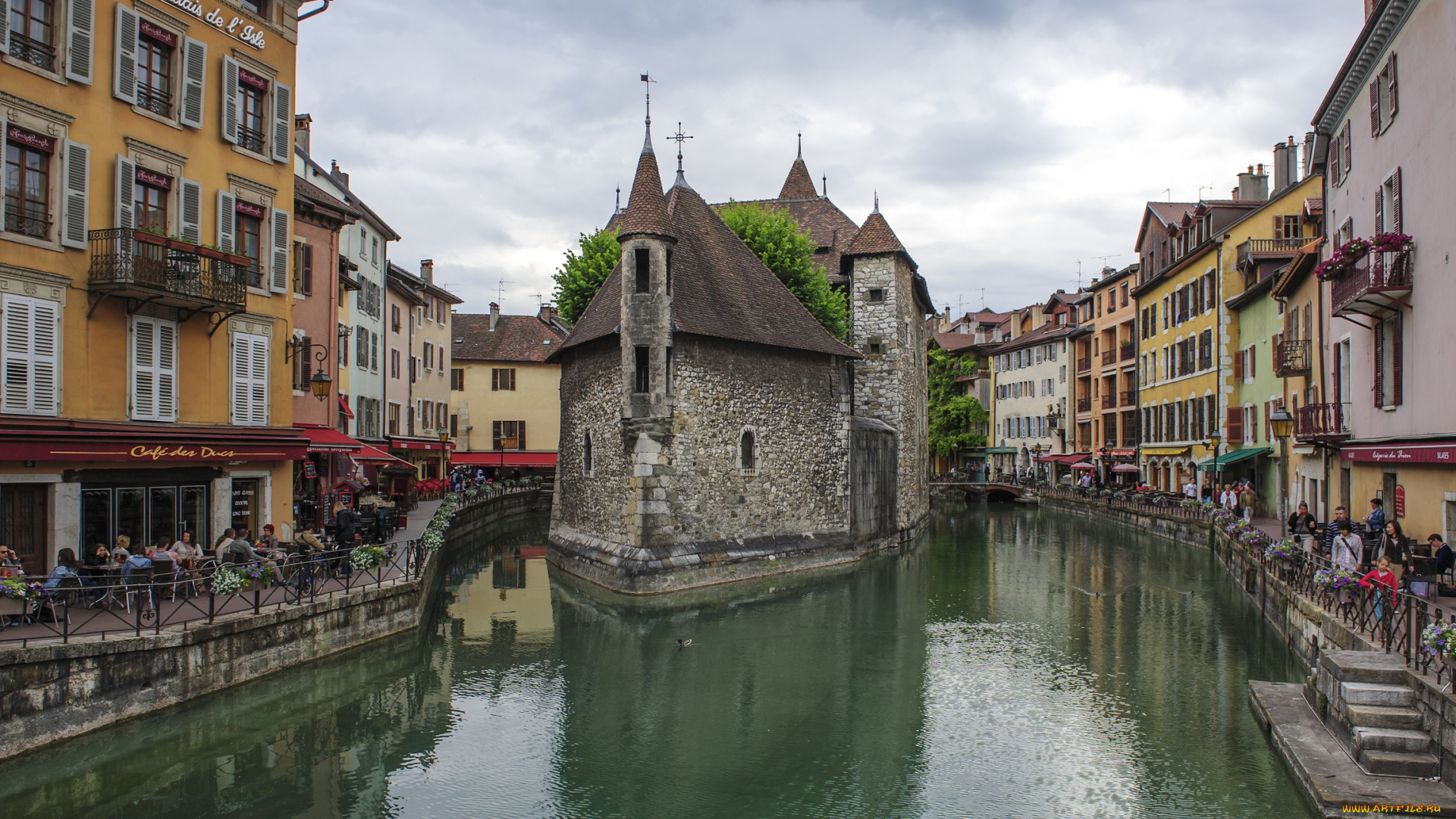 анси, , франция, города, -, дворцы, , замки, , крепости, набережная, вода, дома