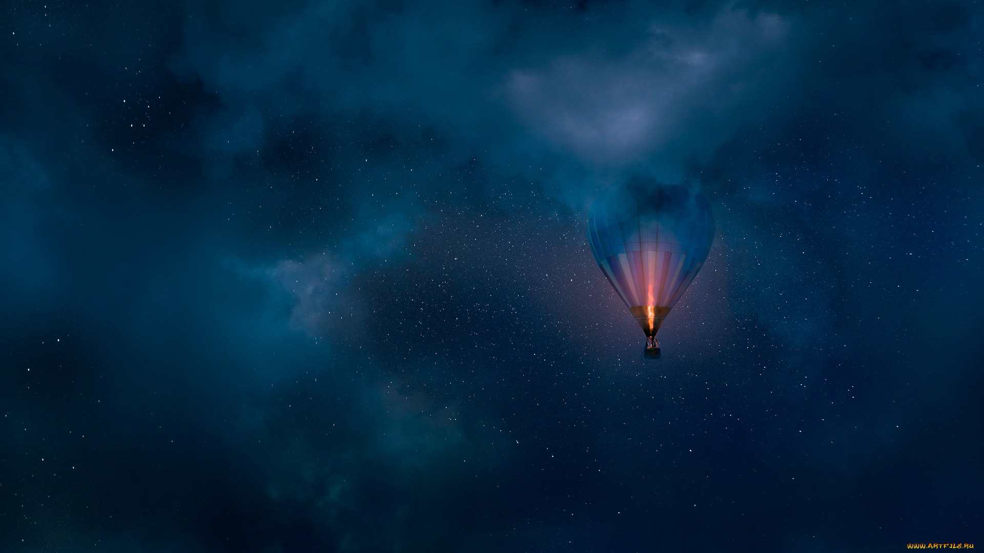 авиация, воздушные, шары, небо, звёзды, воздушный, шар