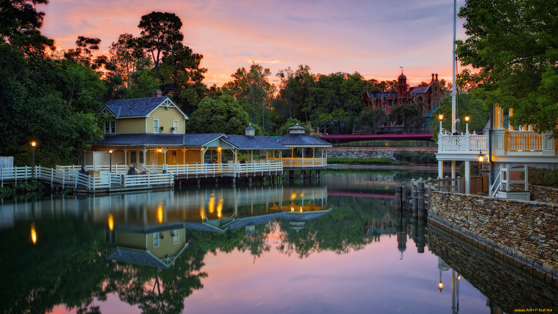города, диснейленд, калифорния, сша, hdr, дизайн, анахайм, парки, ночь