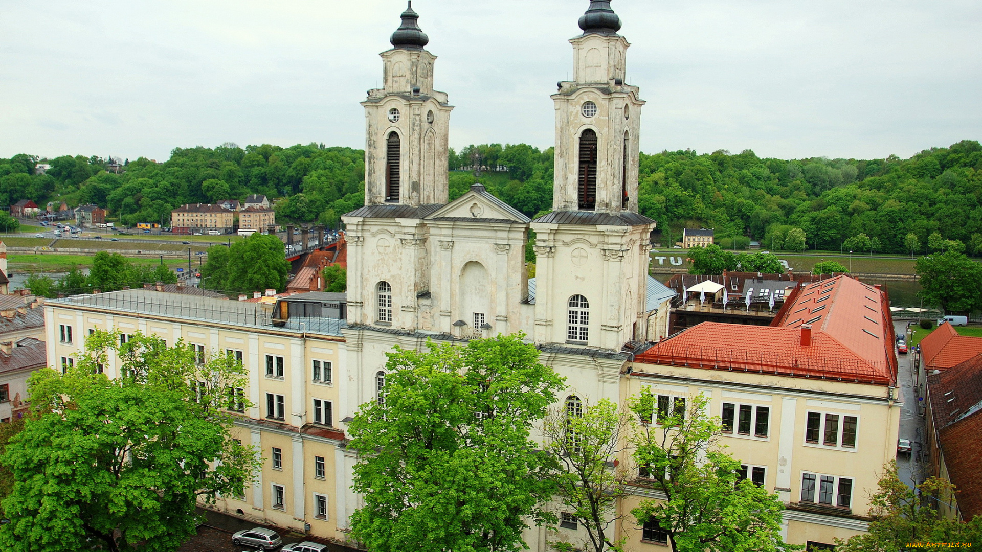 каунас, города, -, здания, , дома, литва, дома