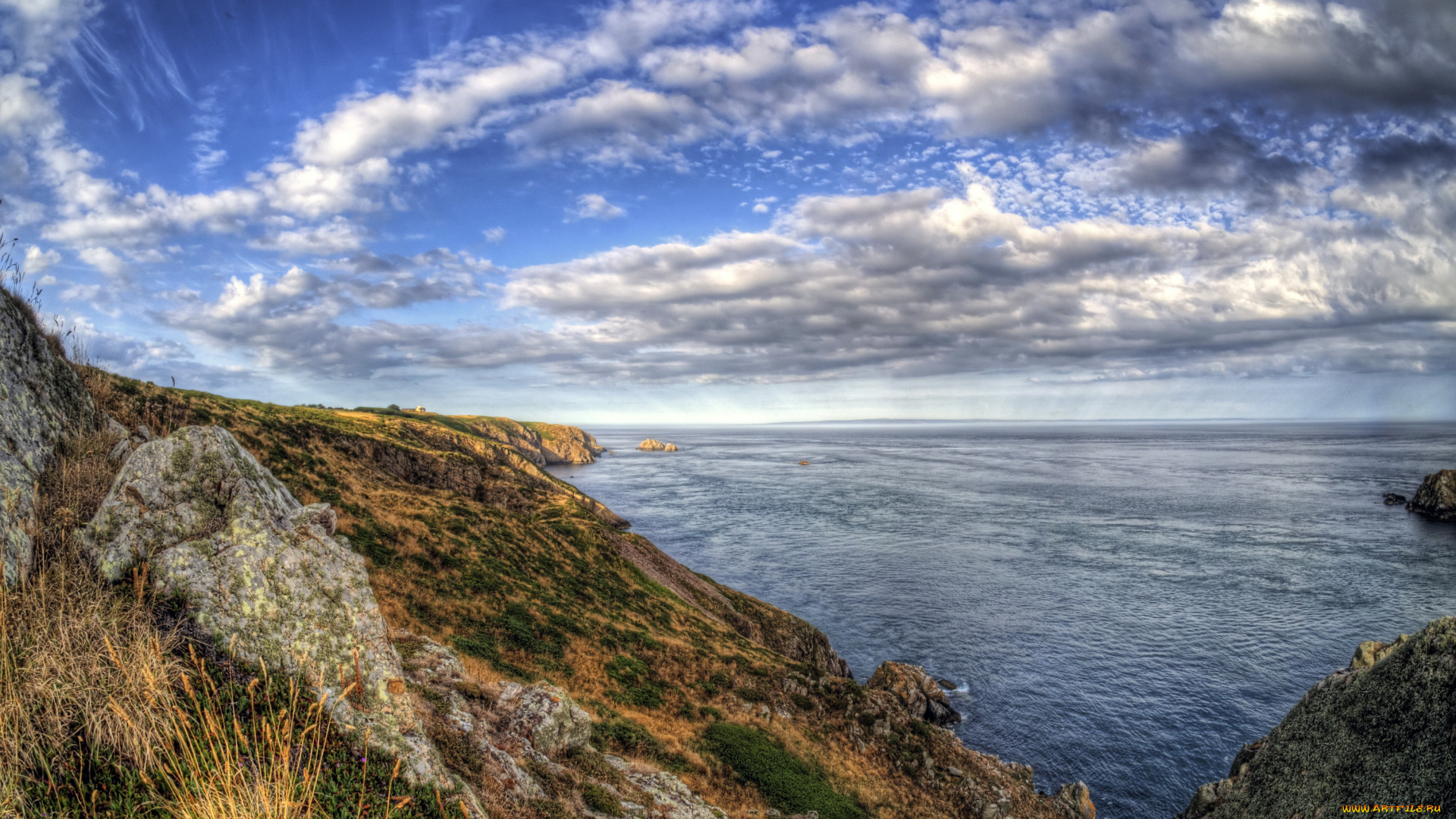 природа, побережье, море, великобритания, alderney, hdr