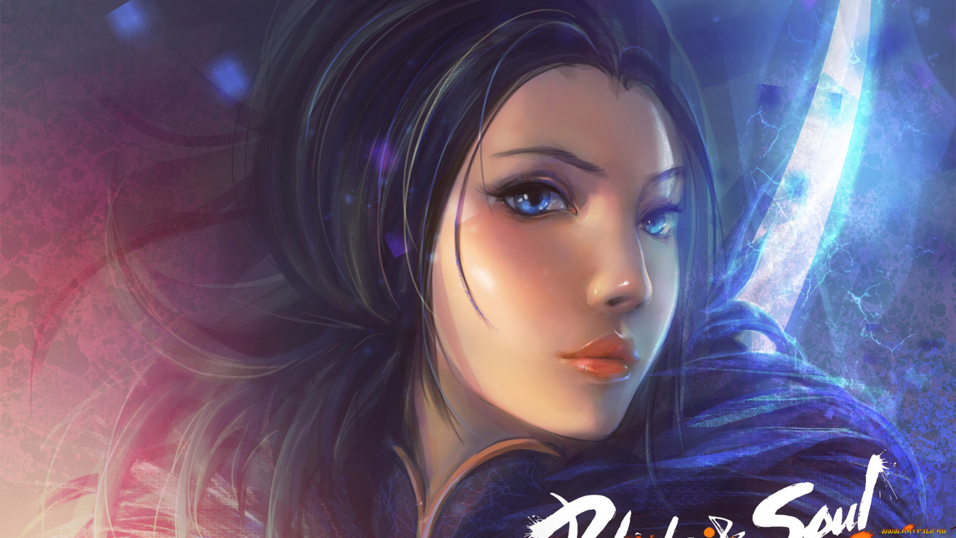 видео, игры, blade, and, soul, девушка, blade, soul, zis, арт, парень, снег