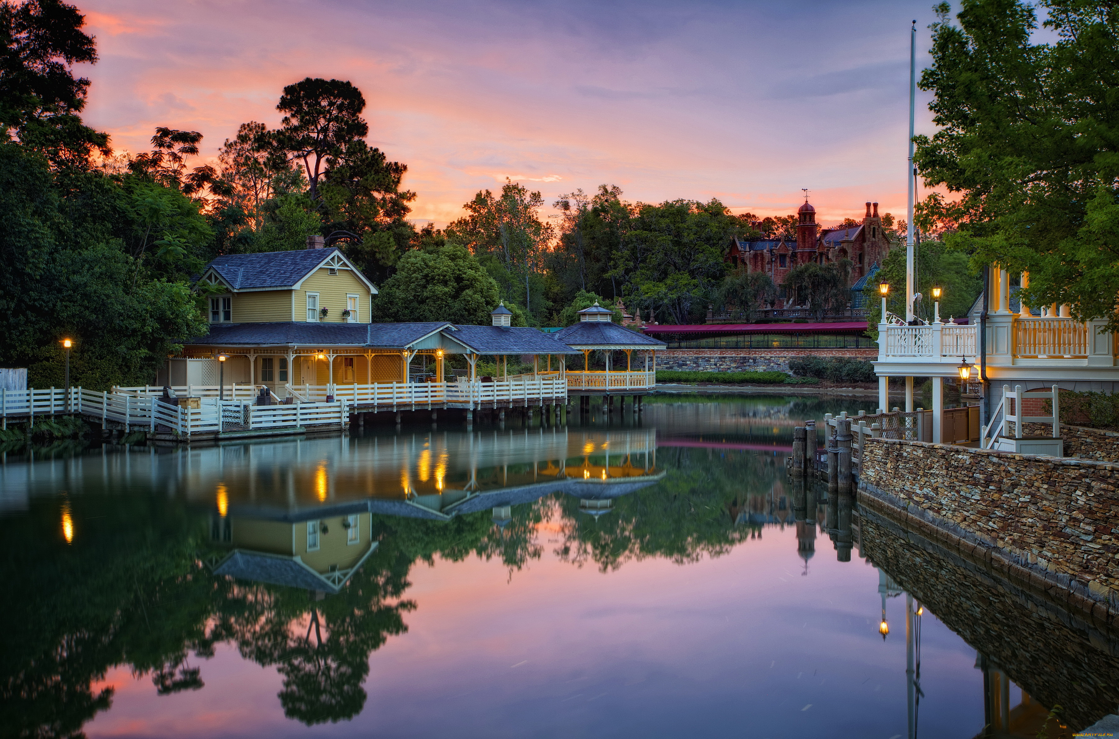 города, диснейленд, калифорния, сша, hdr, дизайн, анахайм, парки, ночь