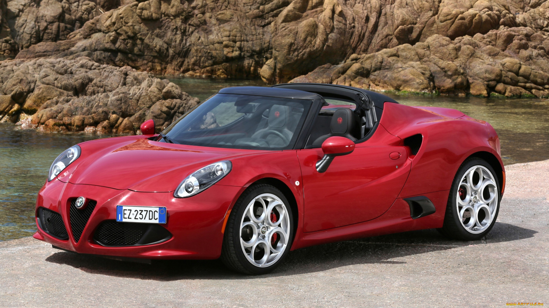 автомобили, alfa, romeo, 4c, alfa, romeo, 960, spider, красный, 2015г