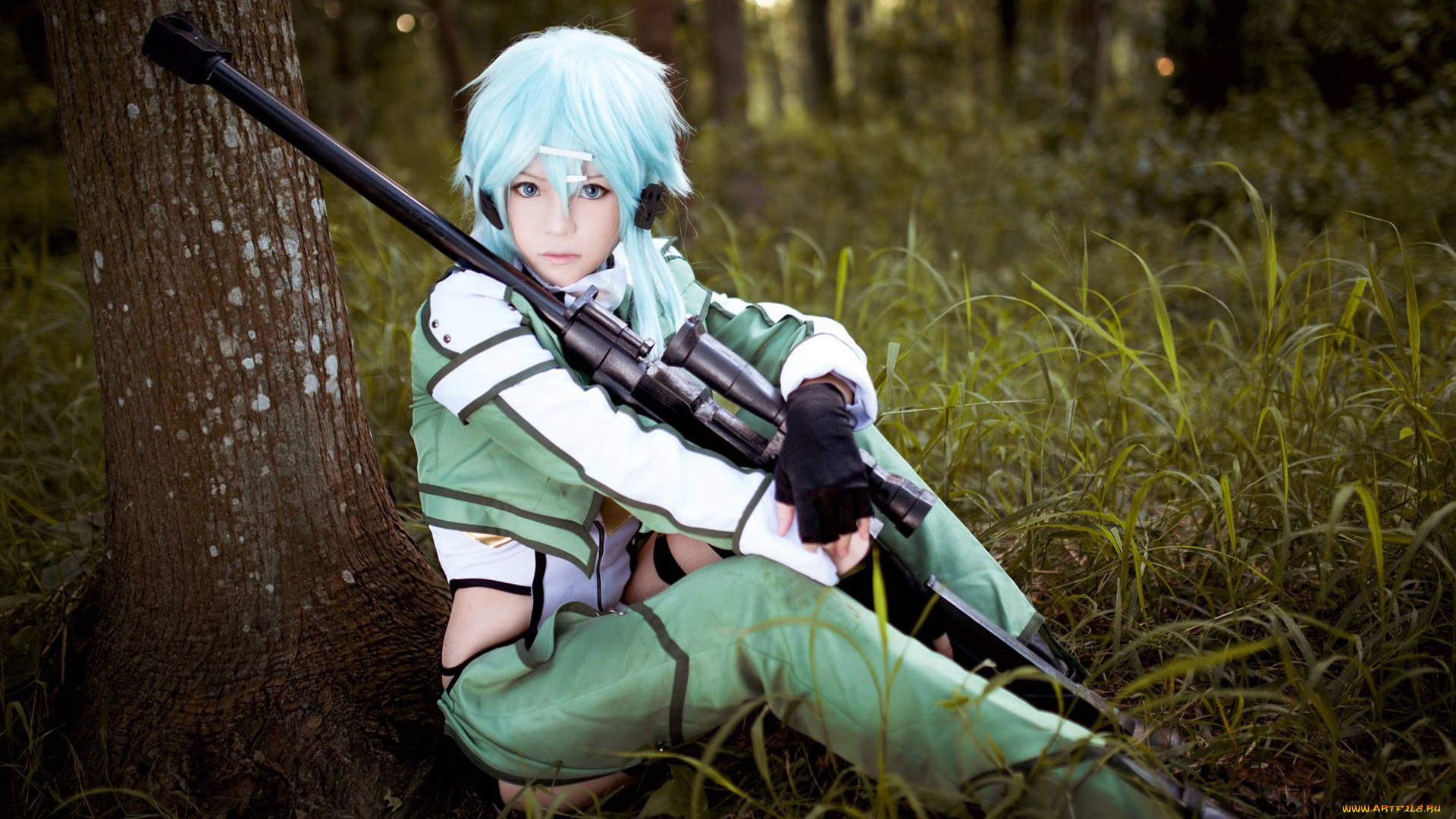 фэнтези, фотоарт, gun, gale, online, sword, art, девушка, shinon, asada, shino, cosplay