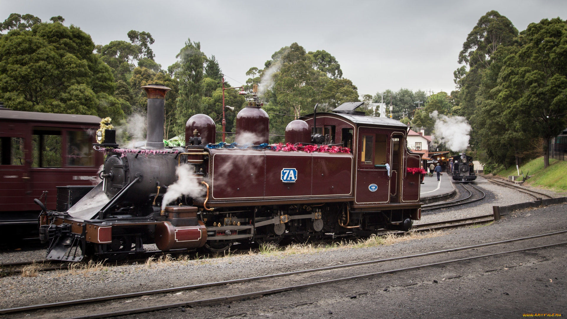 техника, паровозы, дорога, паровоз, рельсы, железная