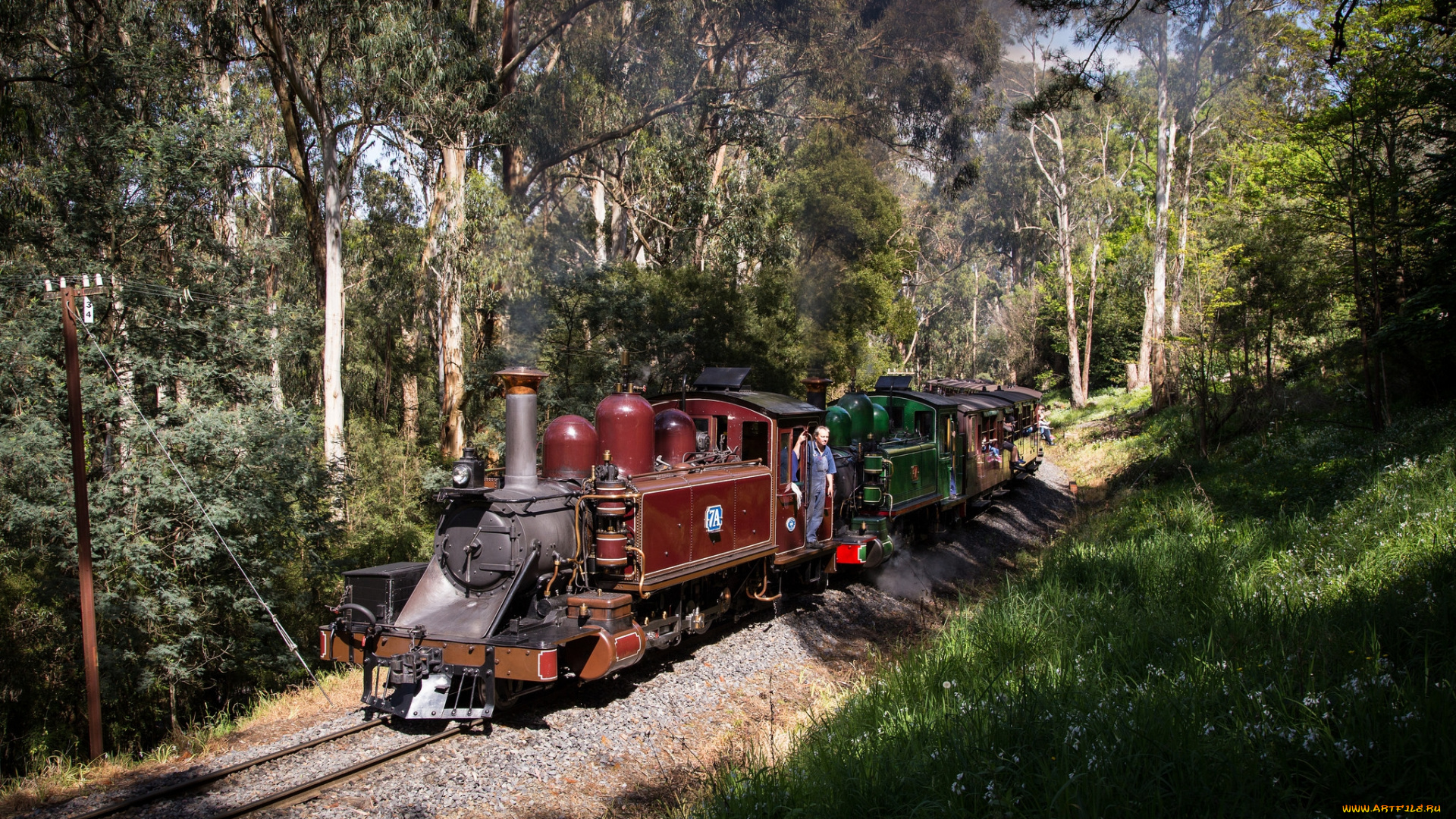 техника, паровозы, дорога, рельсы, паровоз, железная