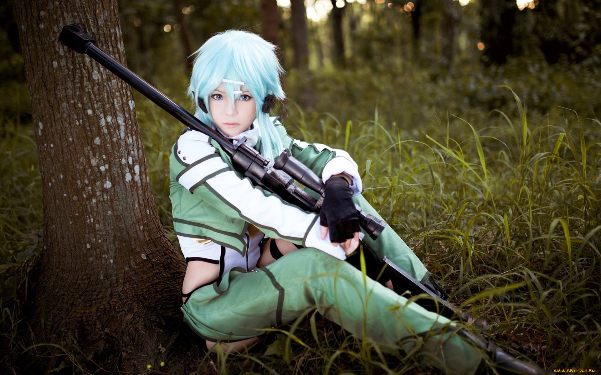 фэнтези, фотоарт, gun, gale, online, sword, art, девушка, shinon, asada, shino, cosplay