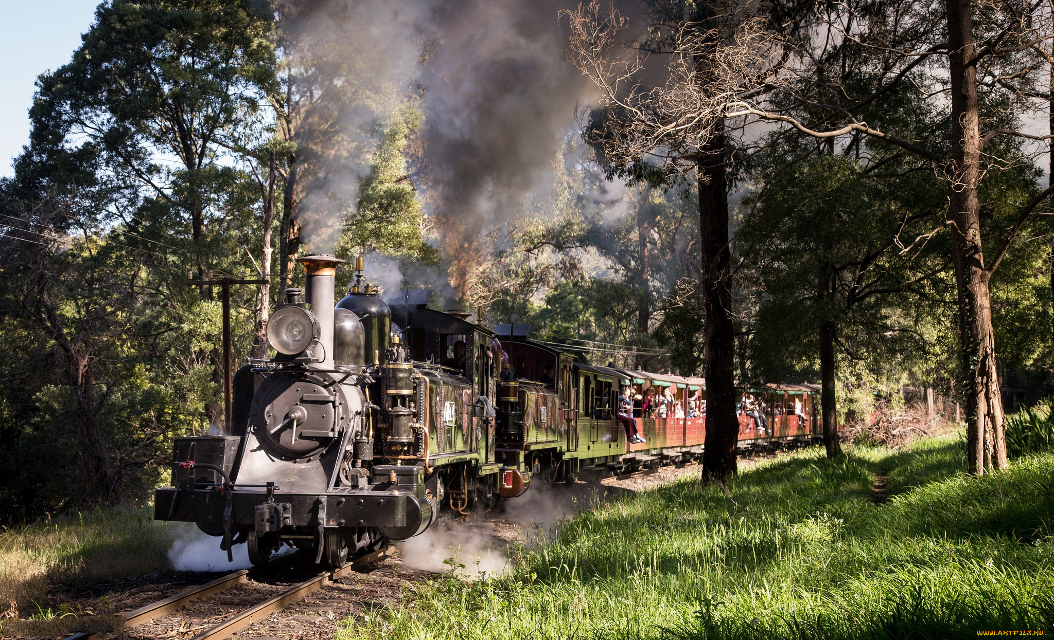 техника, паровозы, дорога, железная, паровоз, рельсы