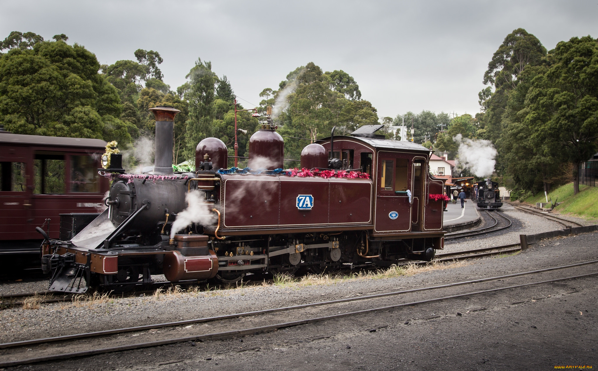 техника, паровозы, дорога, паровоз, рельсы, железная