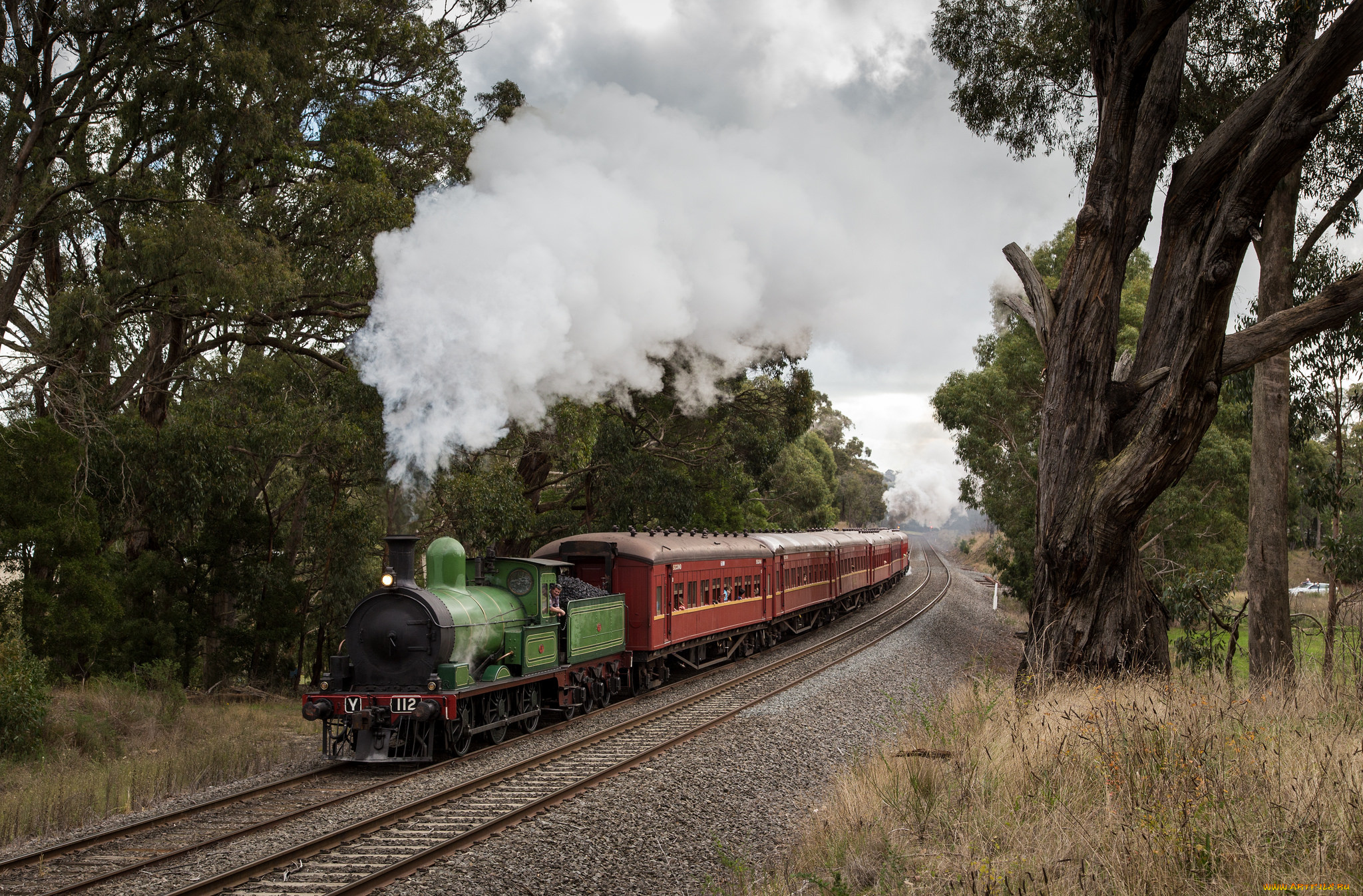 техника, паровозы, дорога, железная, рельсы, паровоз