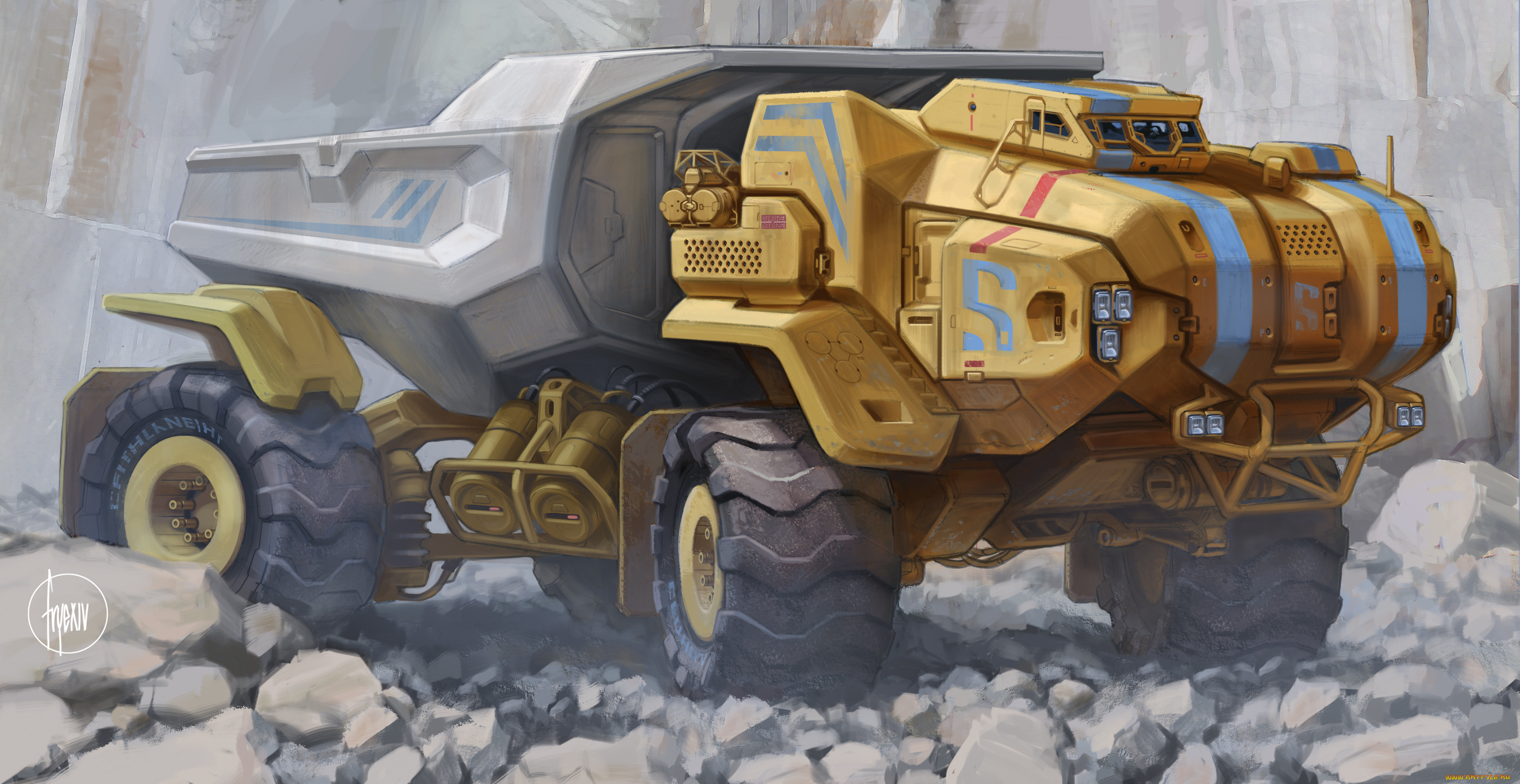 фэнтези, транспортные, средства, техника, самосвал, автомобиль, будущее