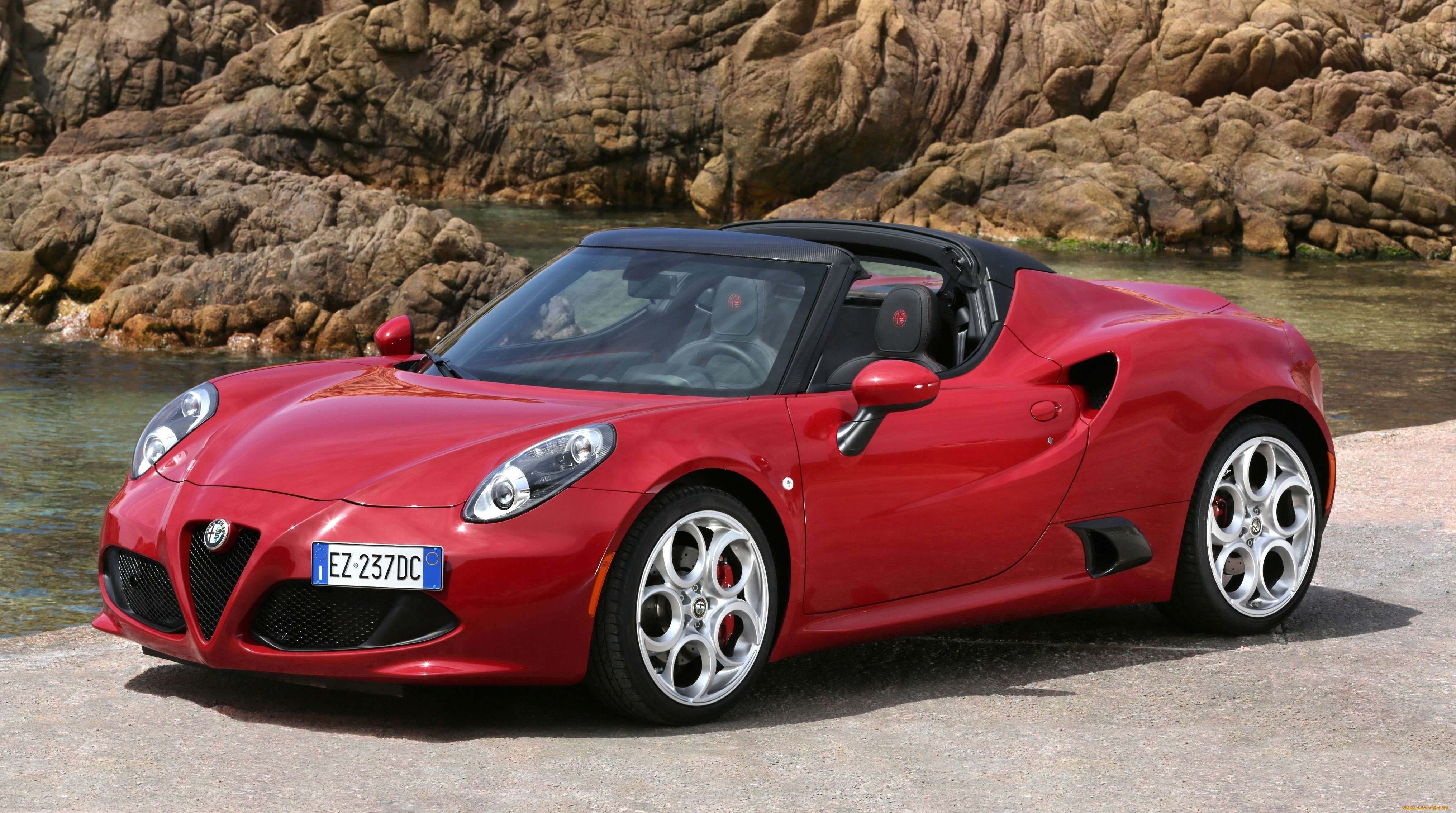 автомобили, alfa, romeo, 4c, alfa, romeo, 960, spider, красный, 2015г
