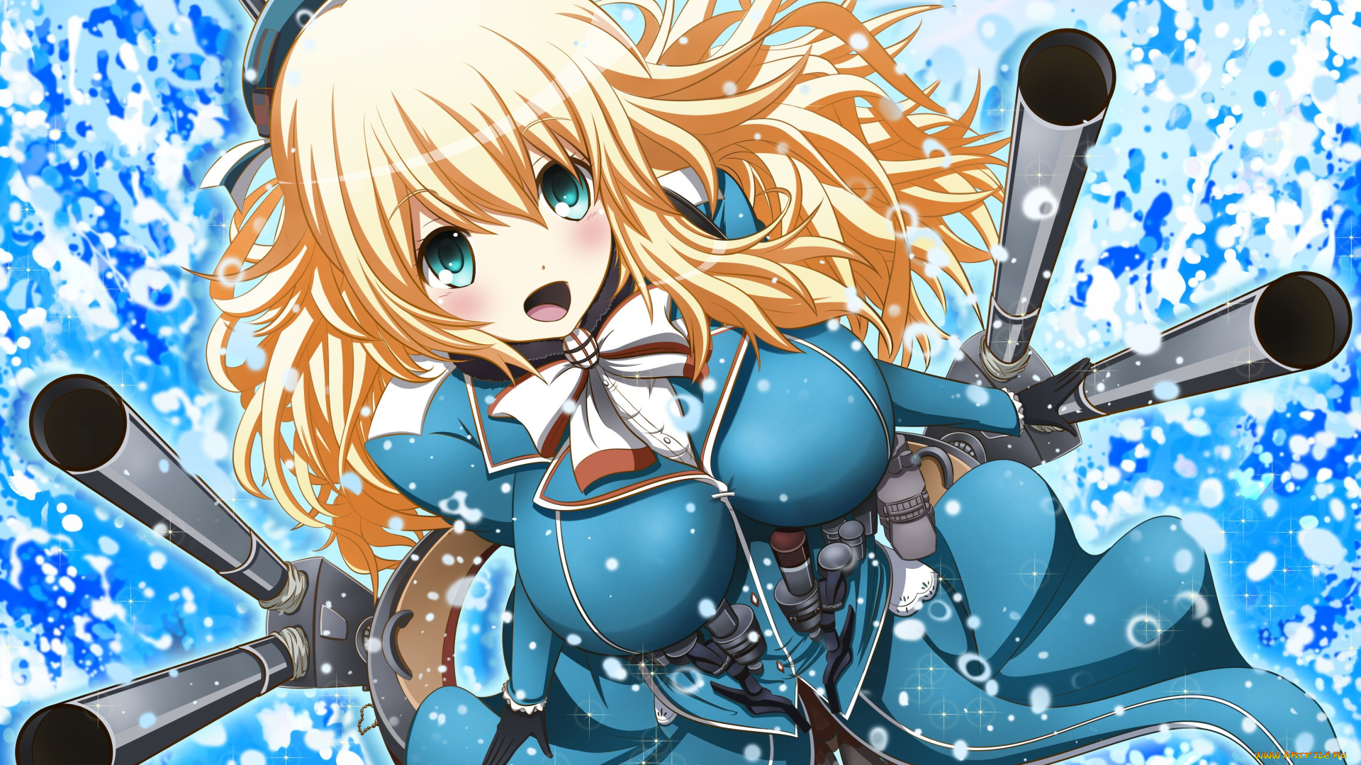 аниме, kantai, collection, фон, взгляд, девушка