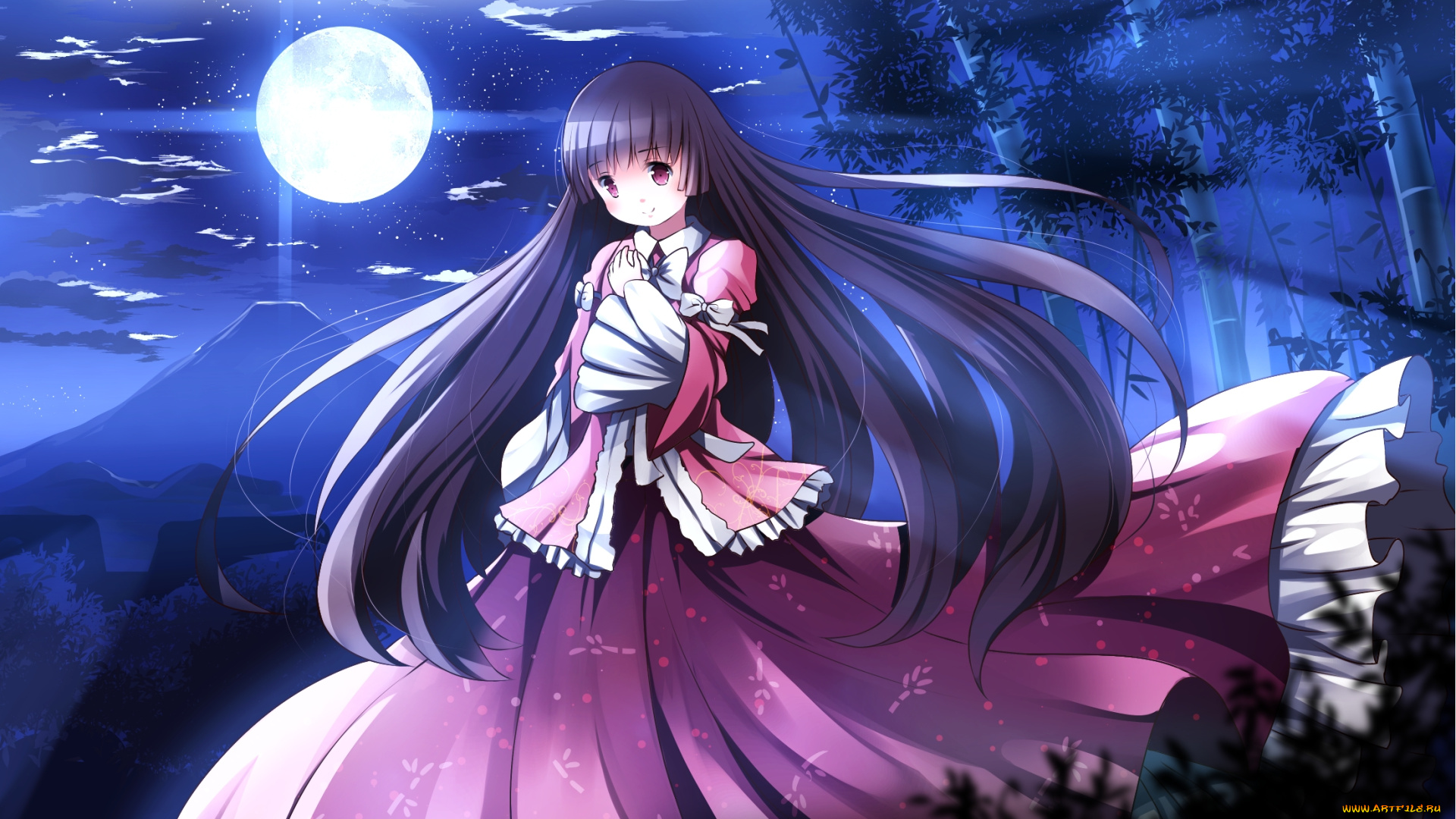 аниме, touhou, фон, взгляд, девушка