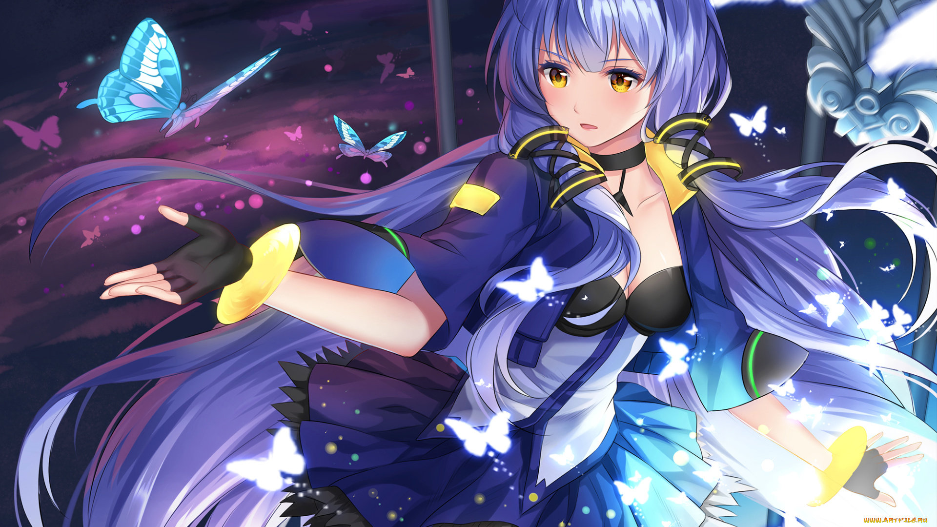 аниме, vocaloid, фон, взгляд, девушка