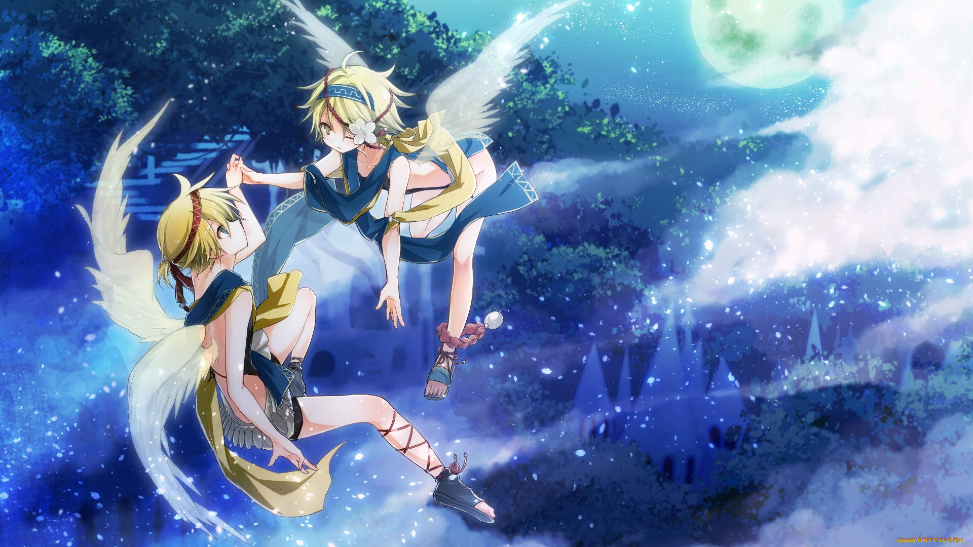 аниме, vocaloid, взгляд, фон, девушки