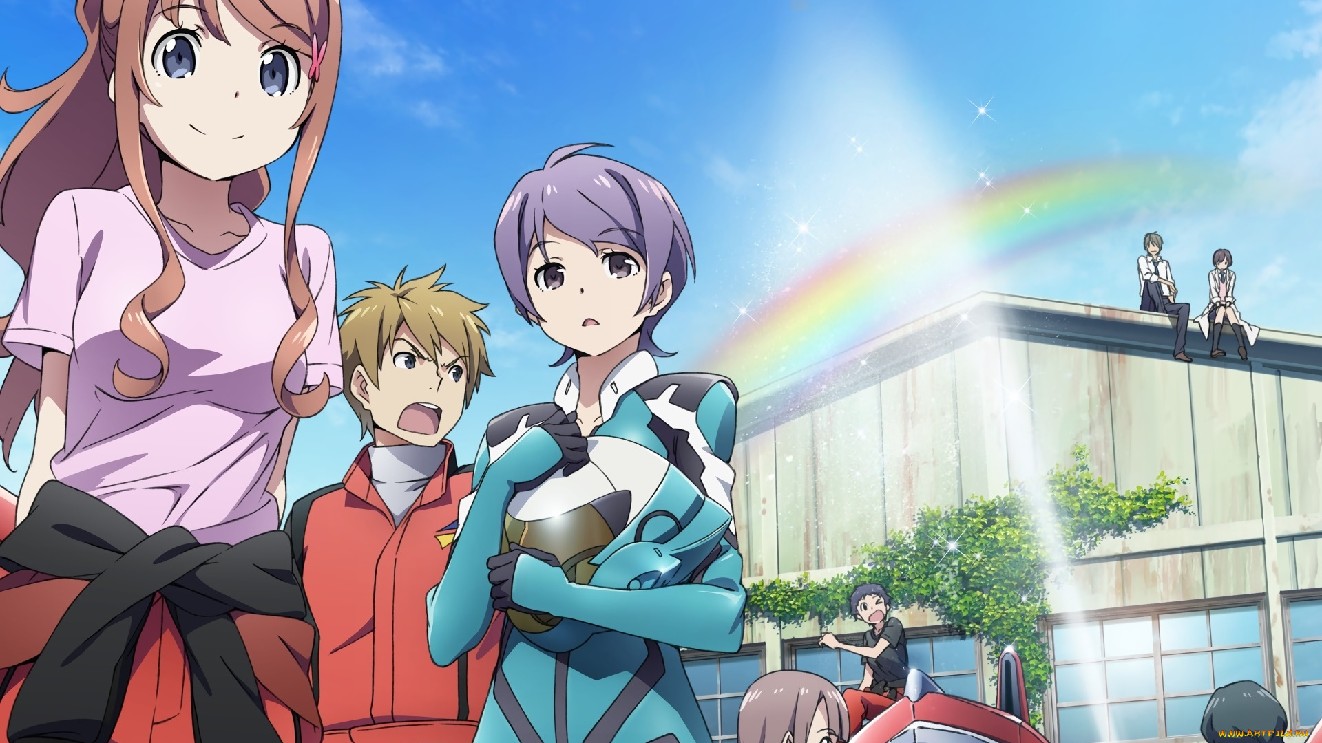 classroom, crisis, аниме, взгляд, девушки, фон