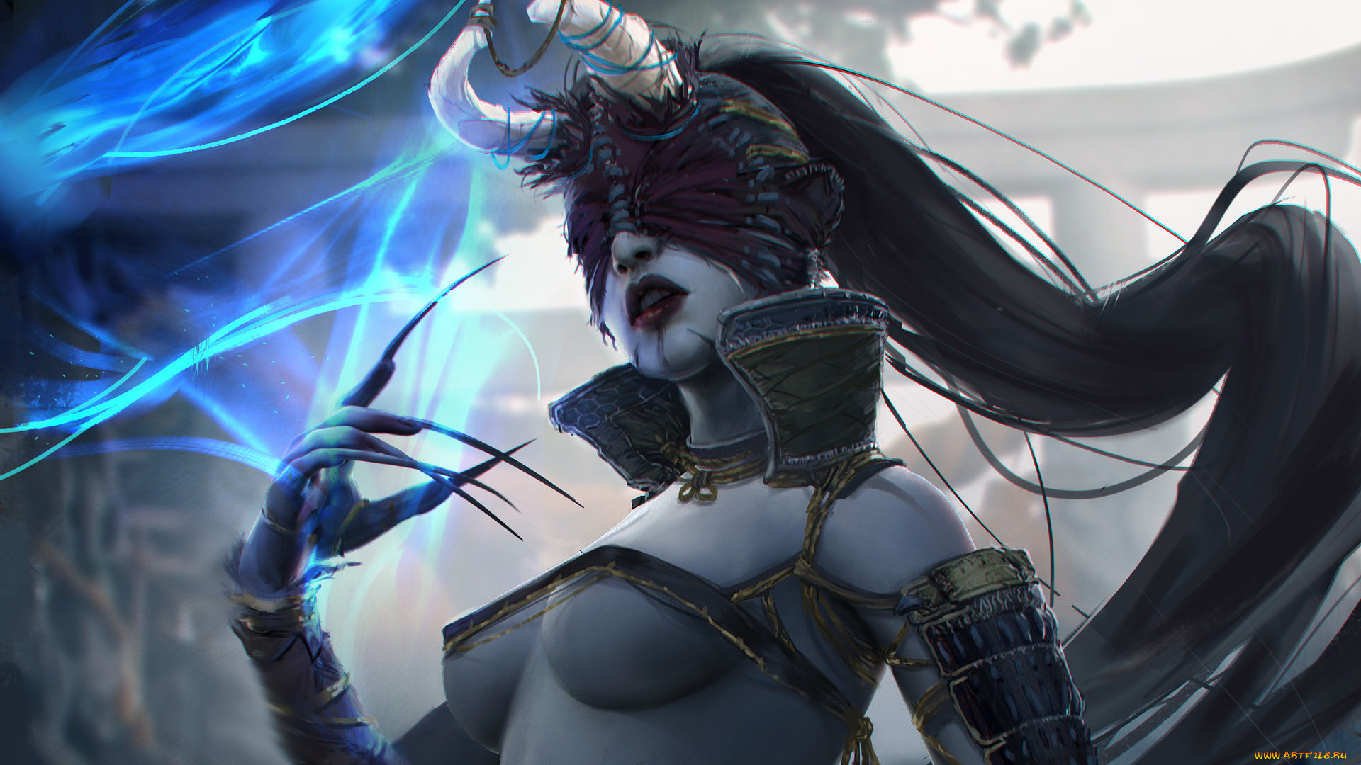 фэнтези, демоны, демоница, эротика, арт, фантастика, когти, рога