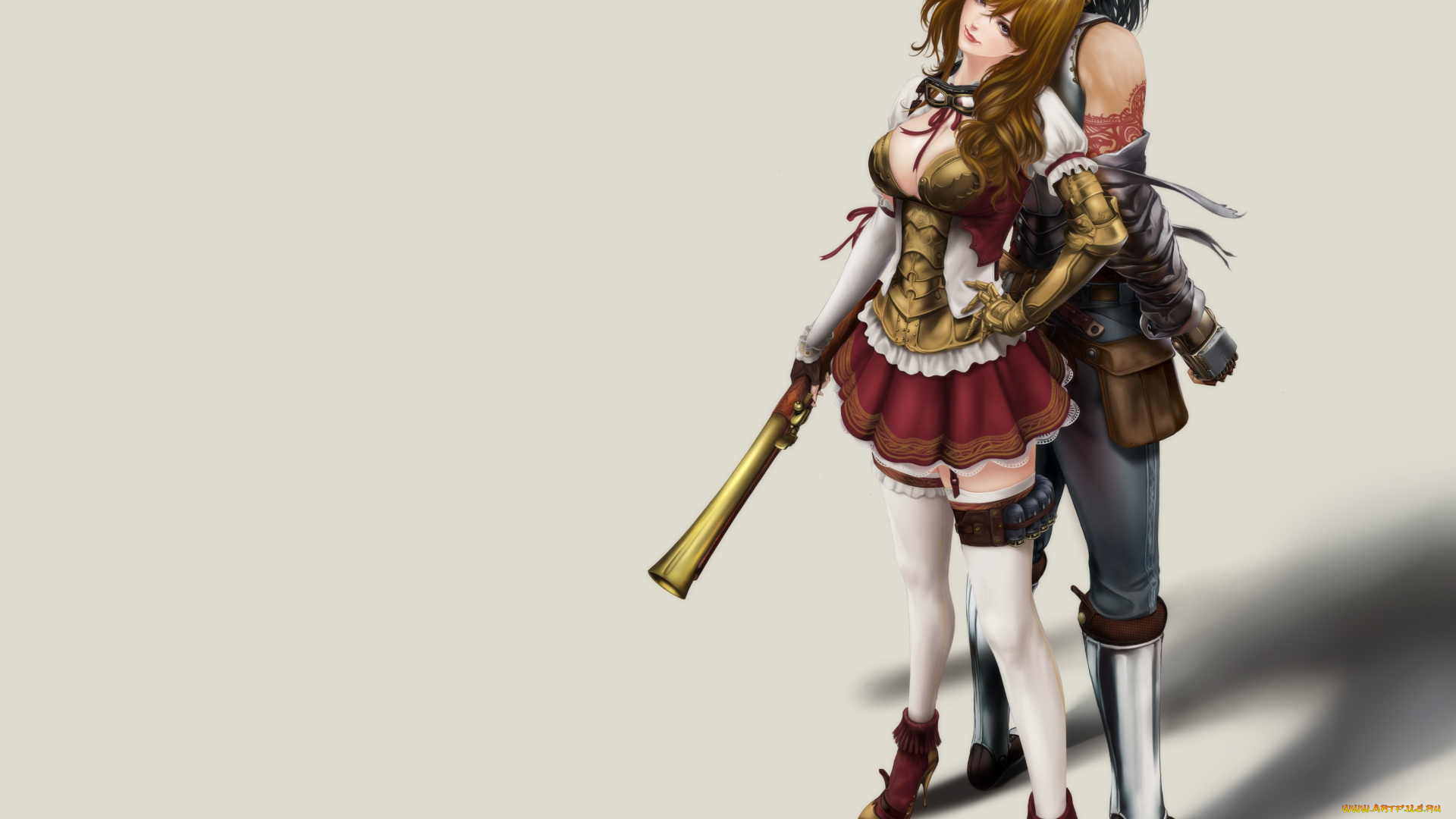 фэнтези, люди, девушка, парень