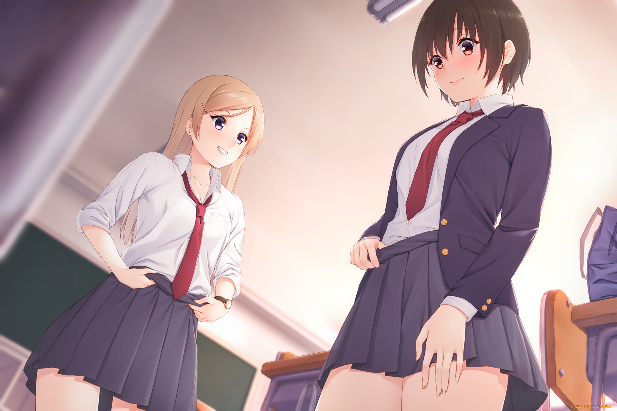 аниме, unknown, , другое, фон, девушки, взгляд