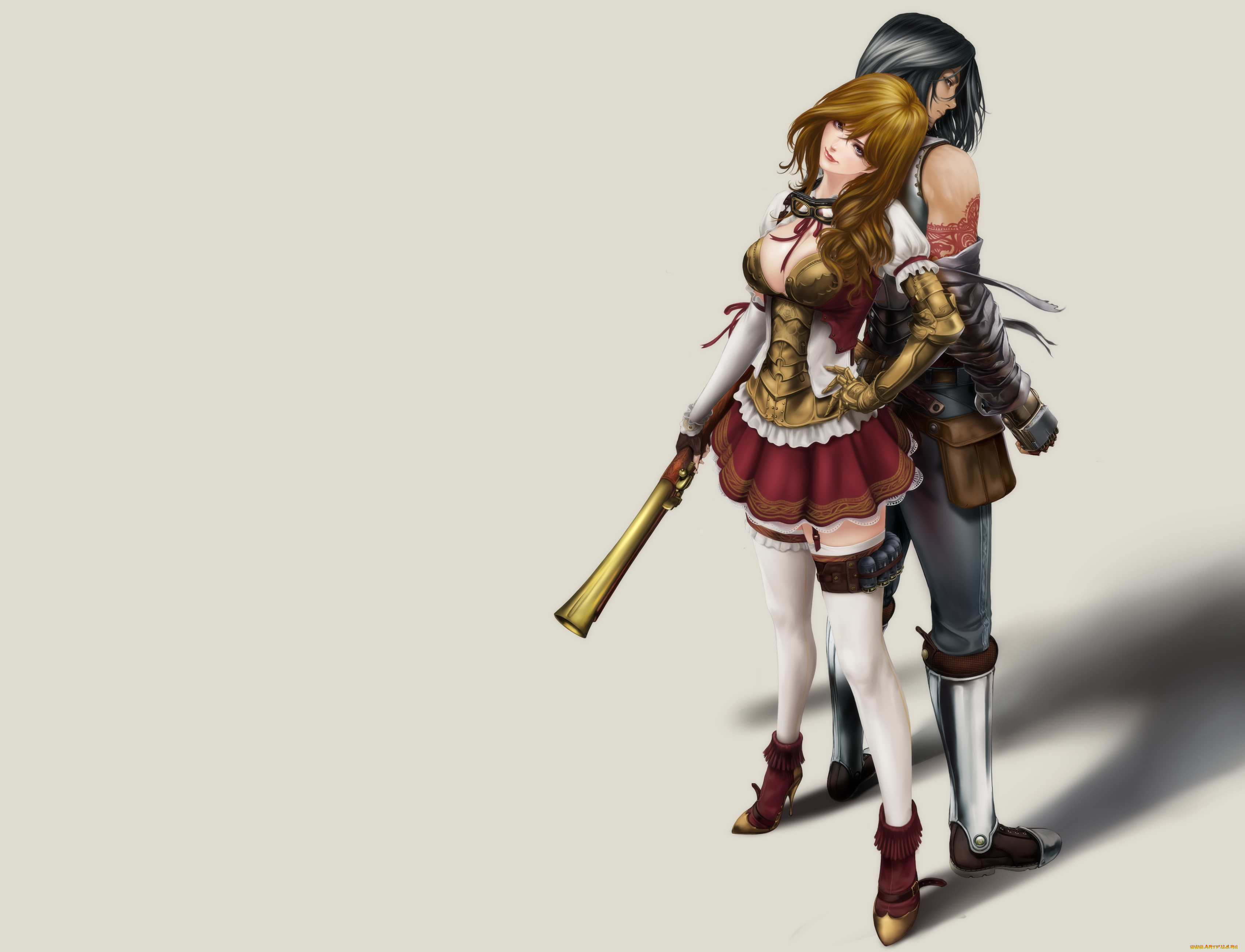 фэнтези, люди, девушка, парень