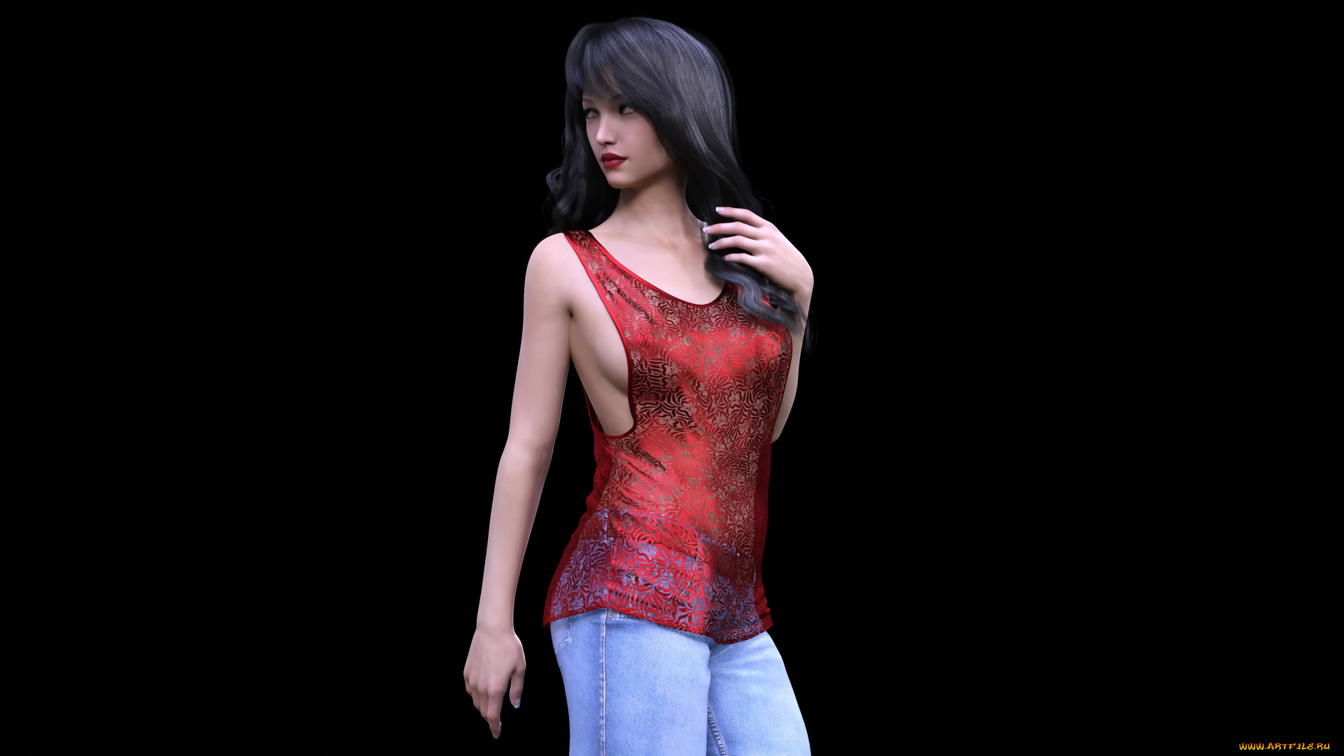 3д, графика, люди, , people, девушка, взгляд, фон