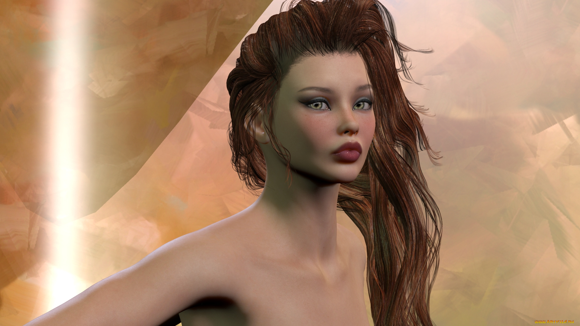 3д, графика, портрет, , portraits, девушка, фон, взгляд