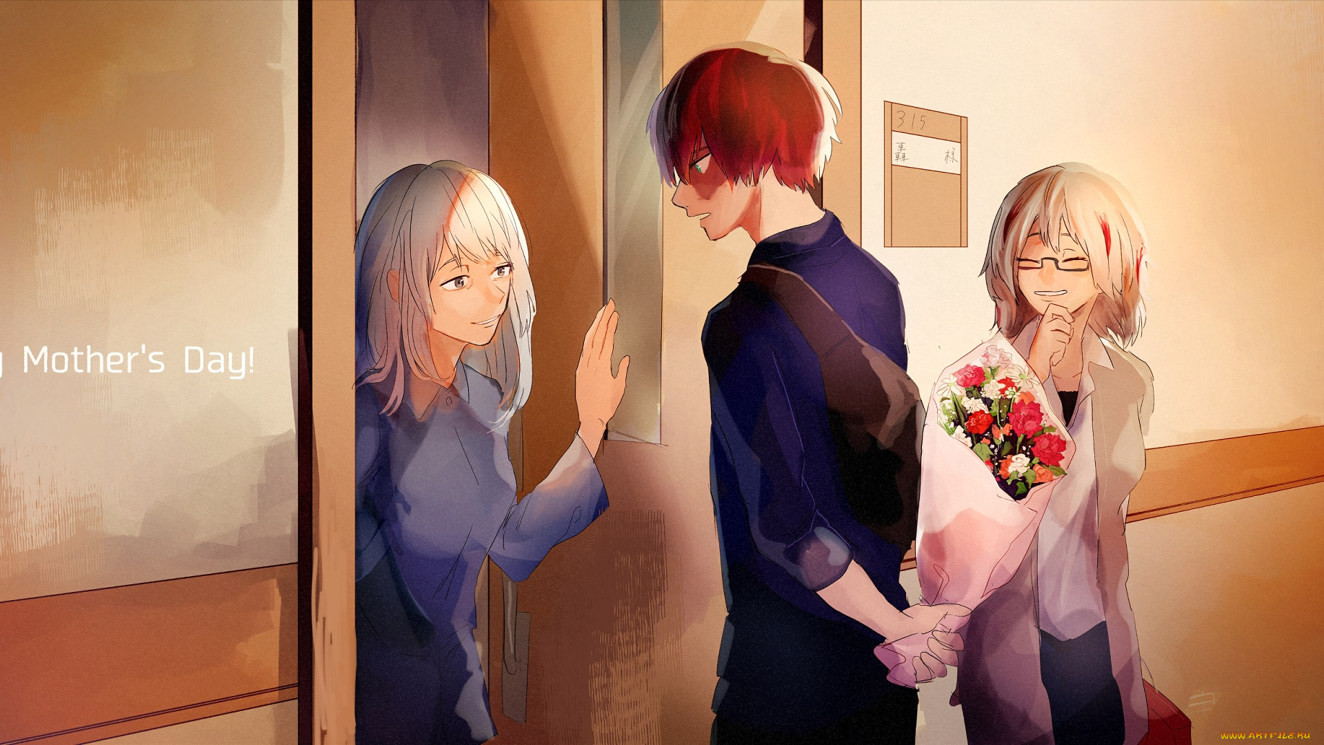 аниме, boku, no, hero, academia, взгляд, девушка, фон