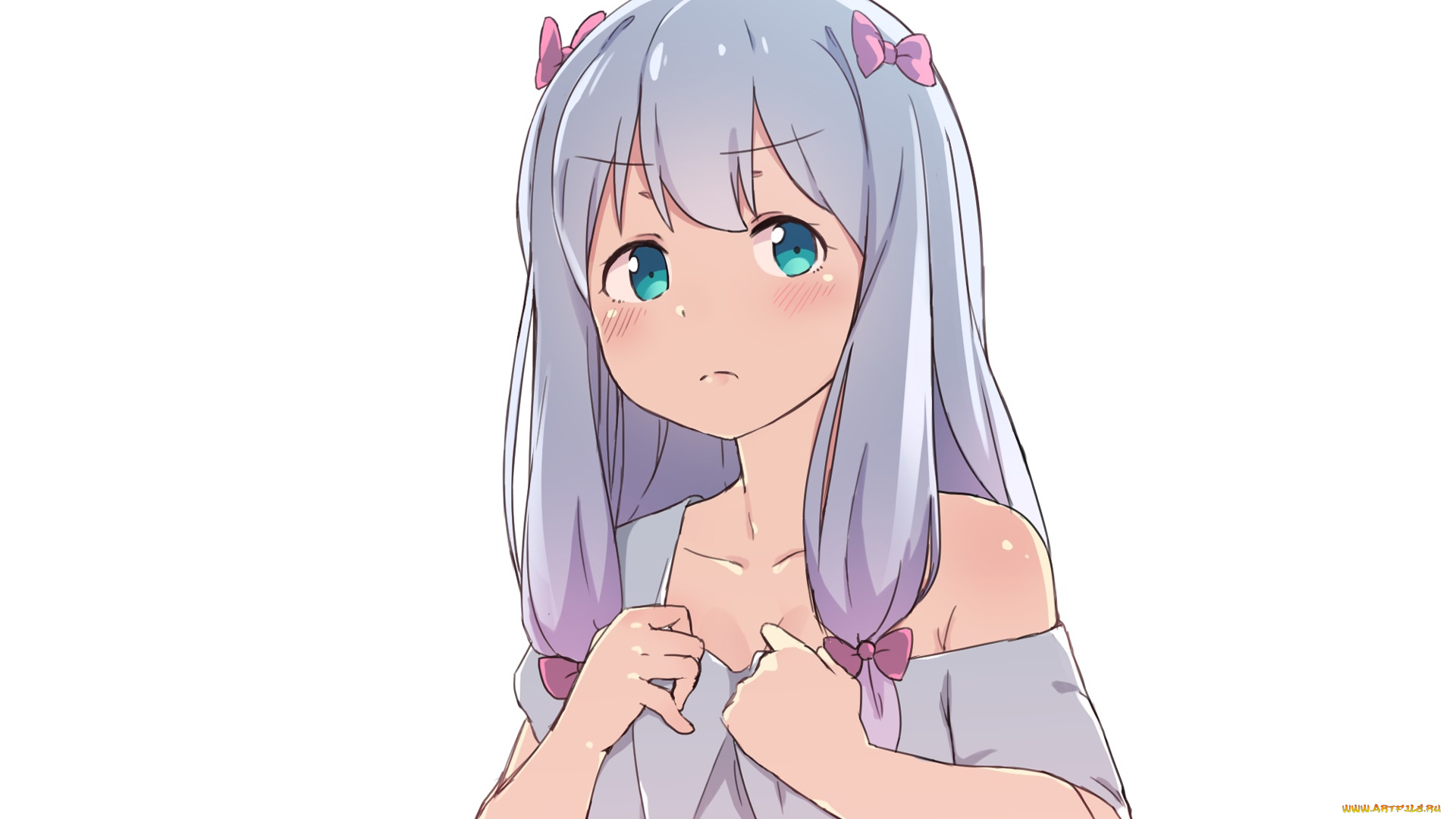 аниме, eromanga-sensei, девушка, взгляд, фон