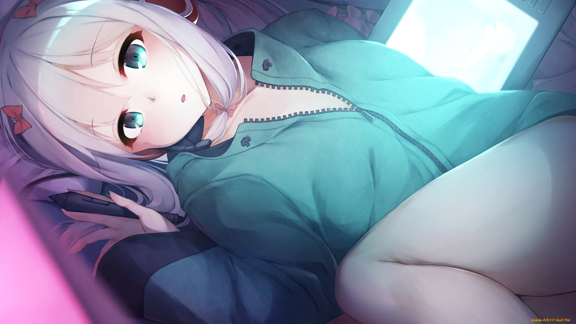 аниме, eromanga-sensei, девушка, взгляд, фон