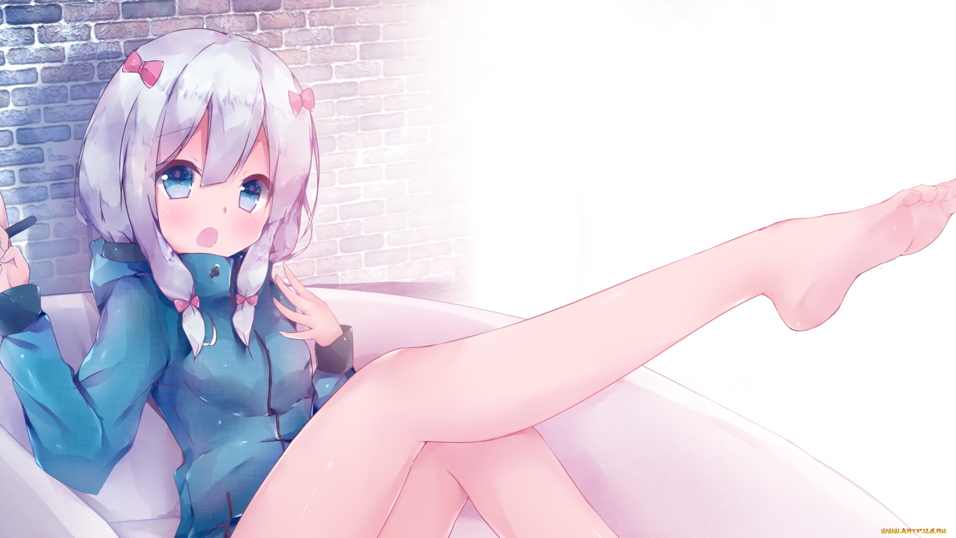 аниме, eromanga-sensei, девушка, взгляд, фон