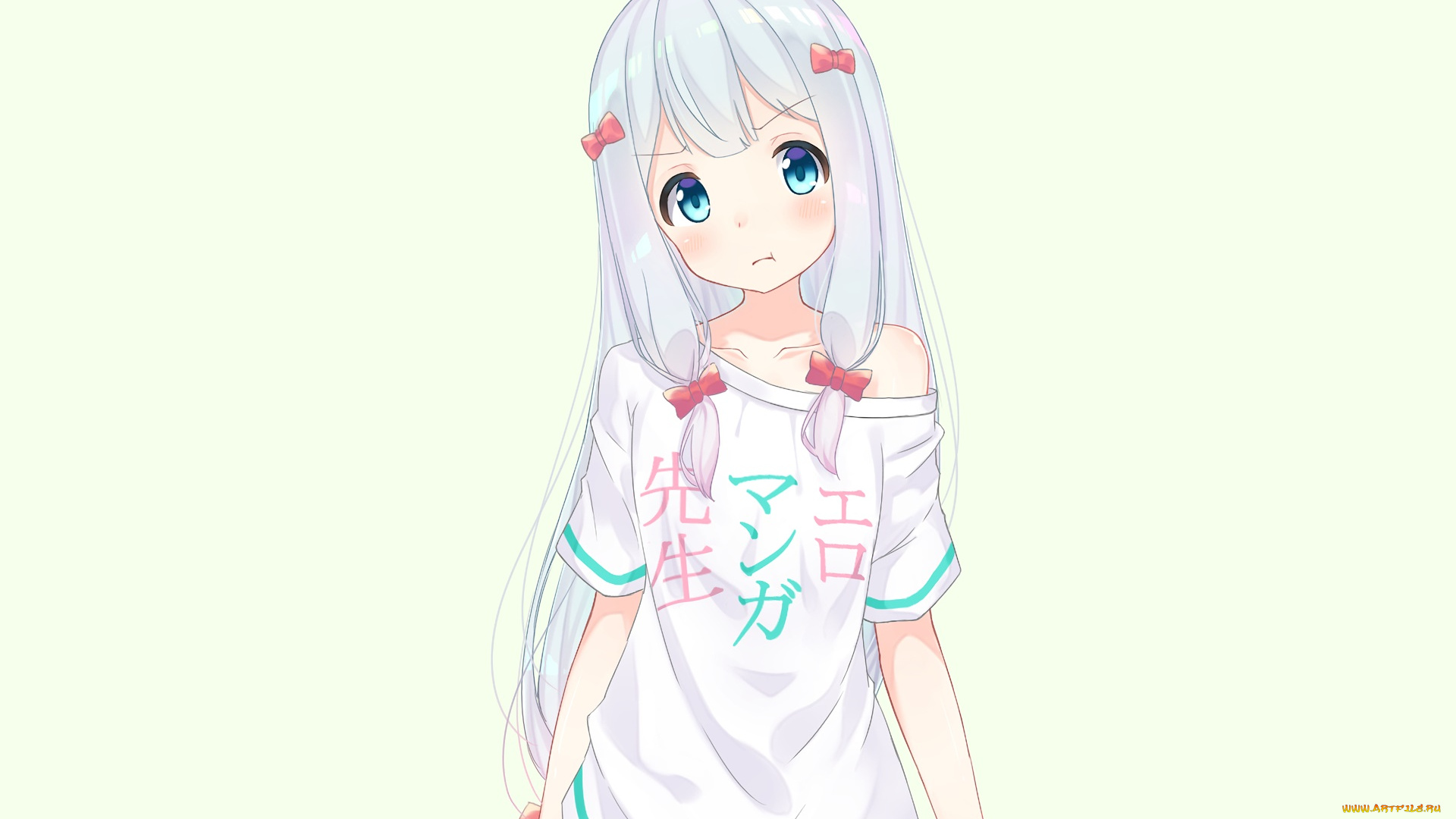 аниме, eromanga-sensei, девушка, взгляд, фон