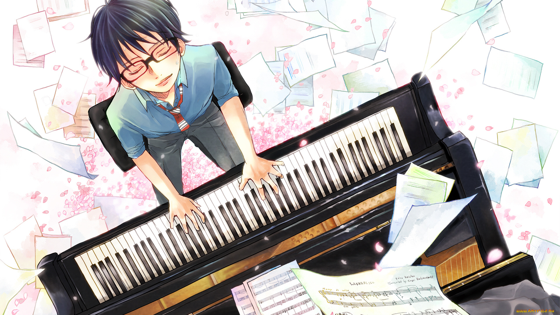 аниме, shigatsu, wa, kimi, no, uso, твоя, апрельская, ложь