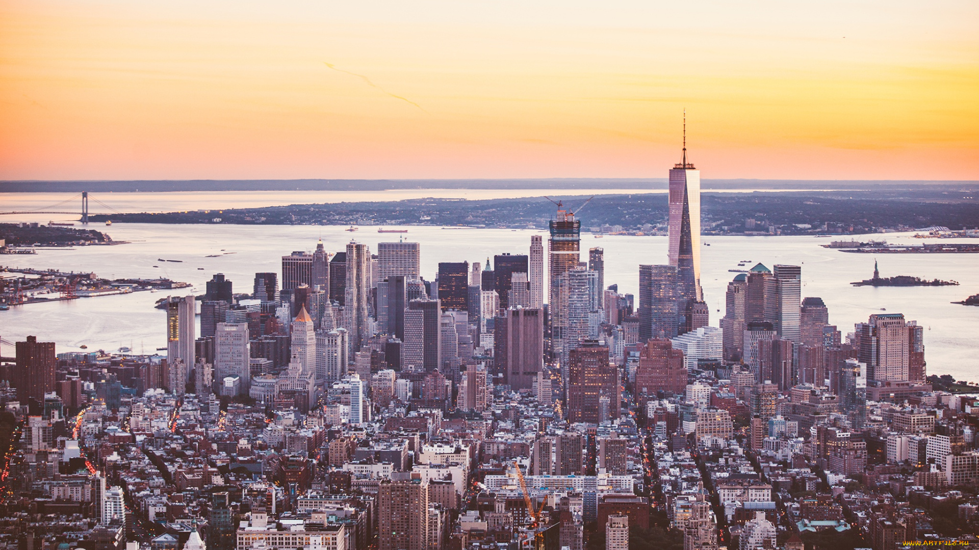 города, нью-йорк, , сша, панорама, небоскребы, здание, город, new, york, мегаполис