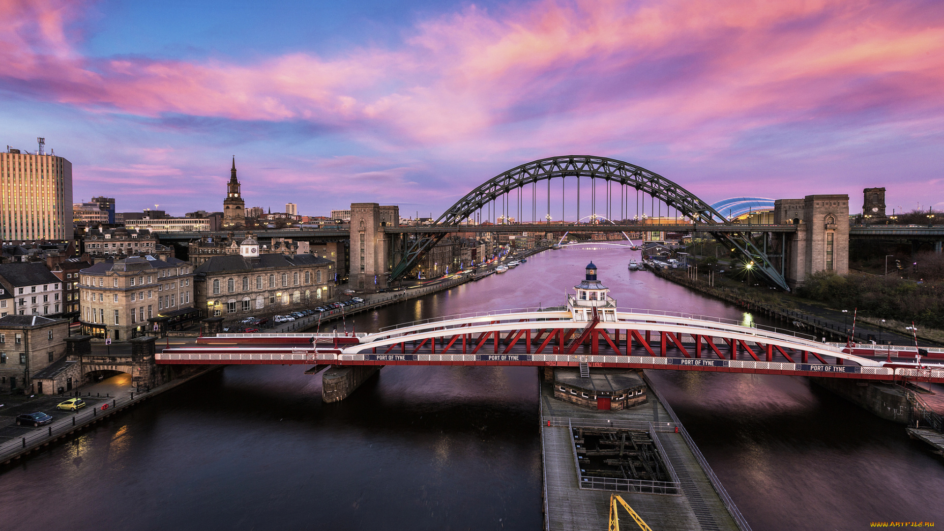 ньюкасл-апон-тайн, города, -, мосты, мосты, река